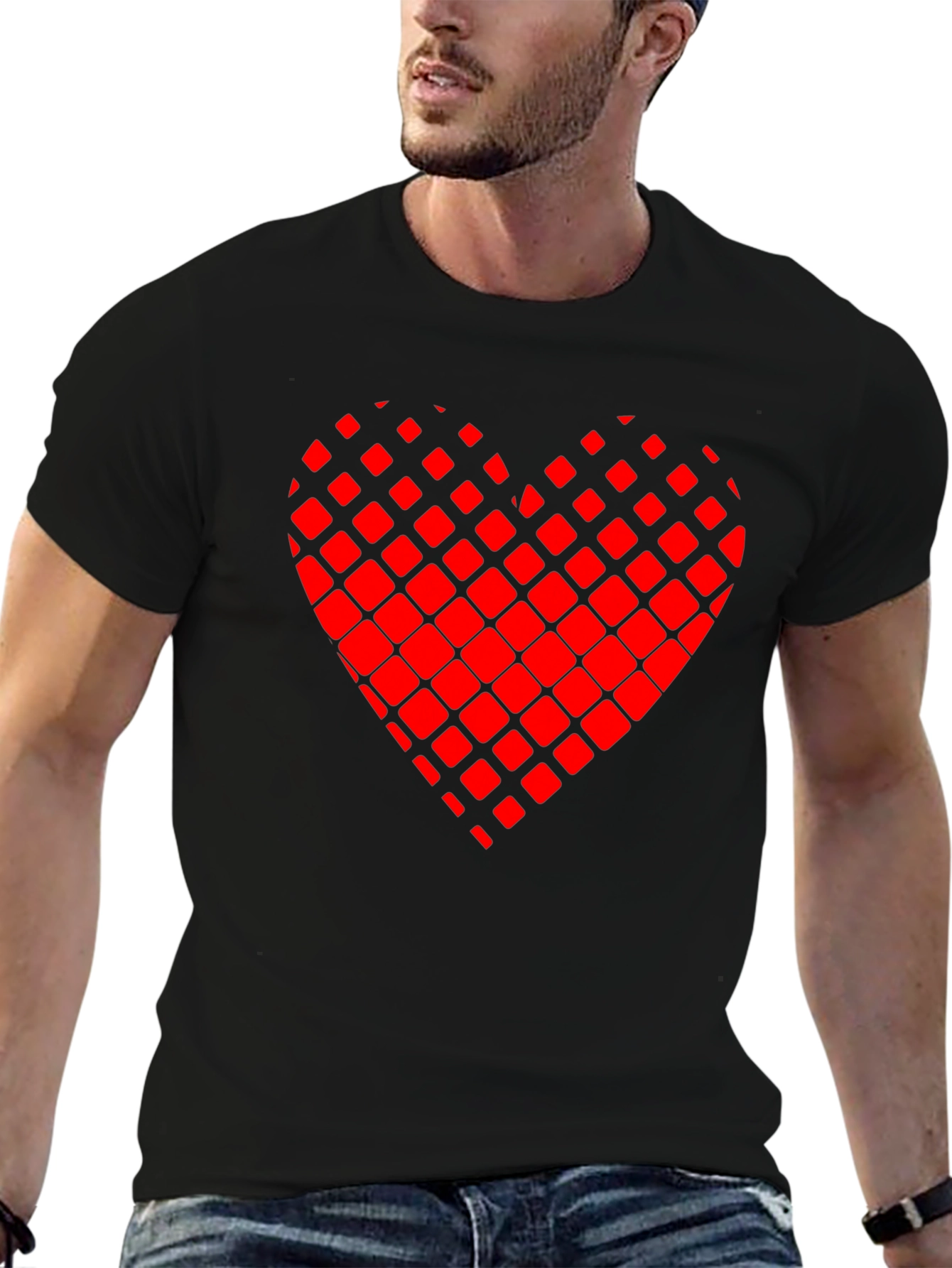 Heart Graphic T-Shirt - Black