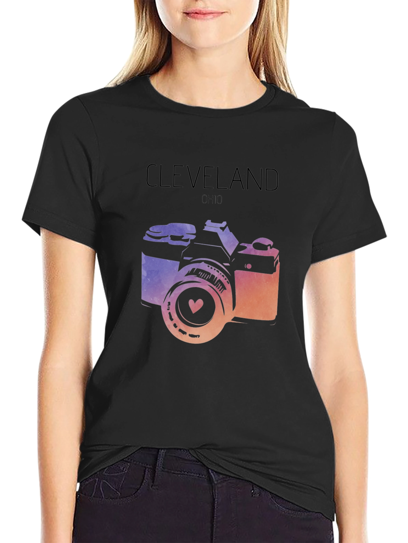 Cleveland Ohio Camera Graphic T-Shirt