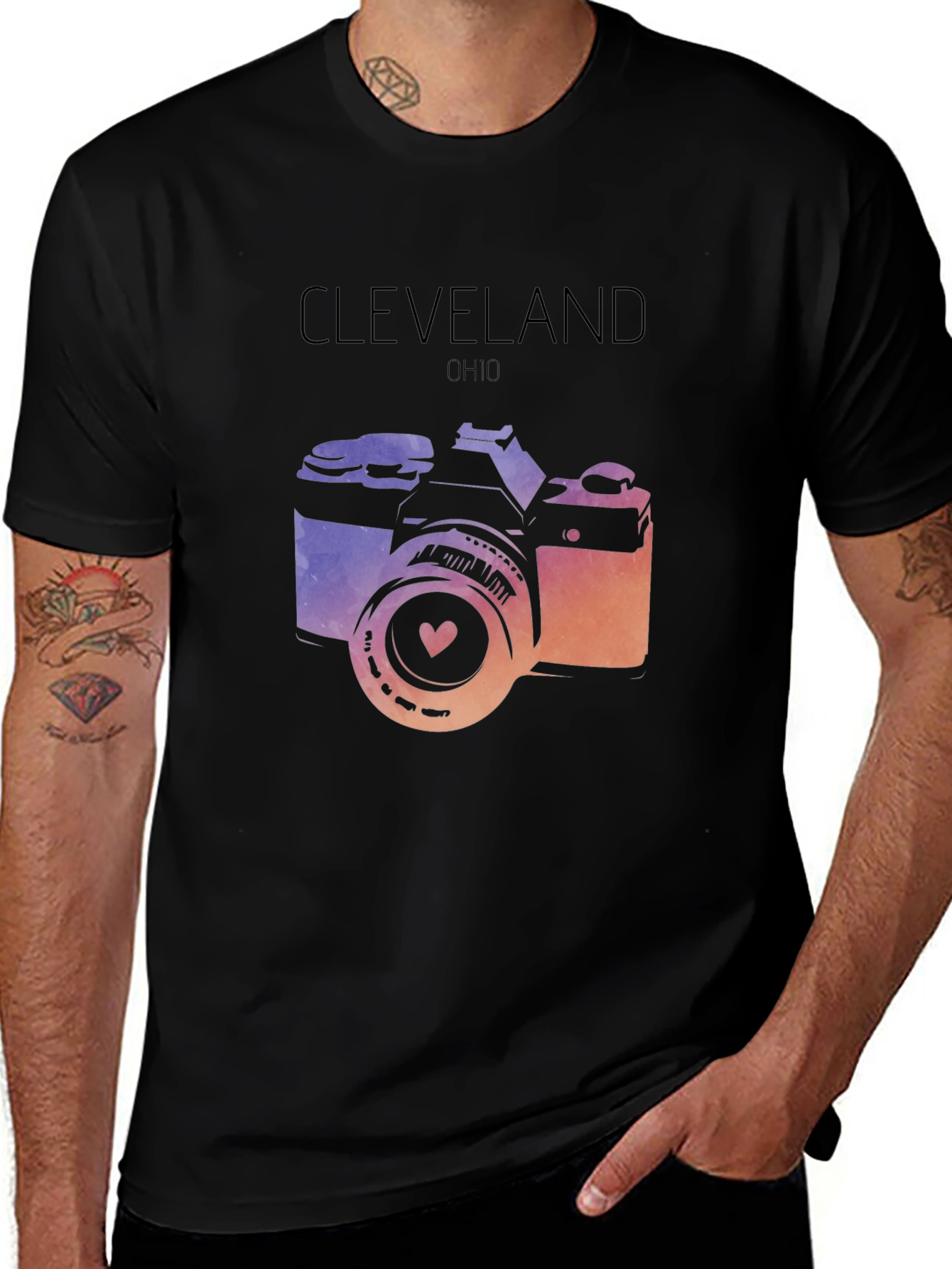 Cleveland Ohio Camera Graphic T-Shirt