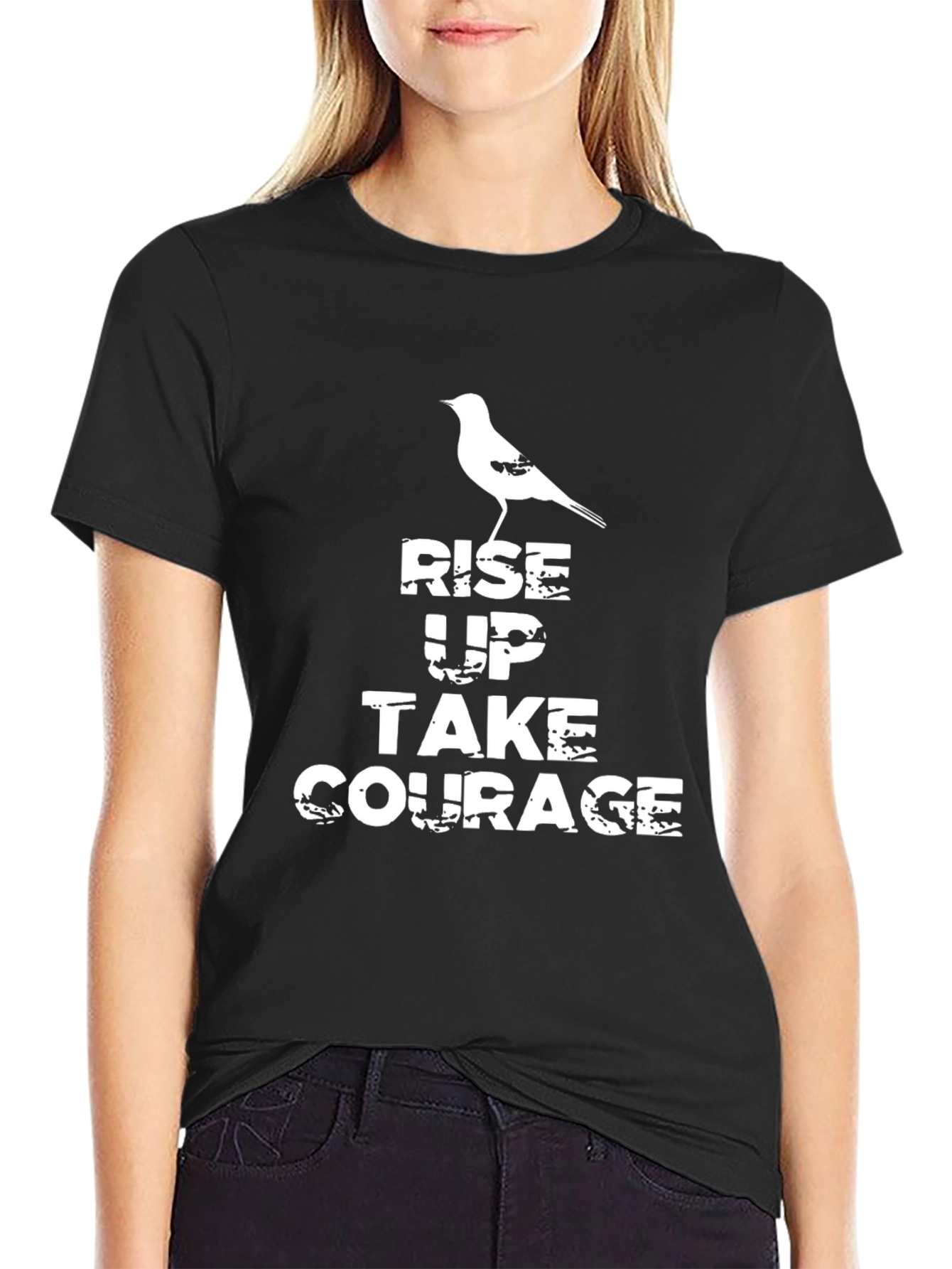 Rise Up Courage Tee - Motivational Graphic T-Shirt