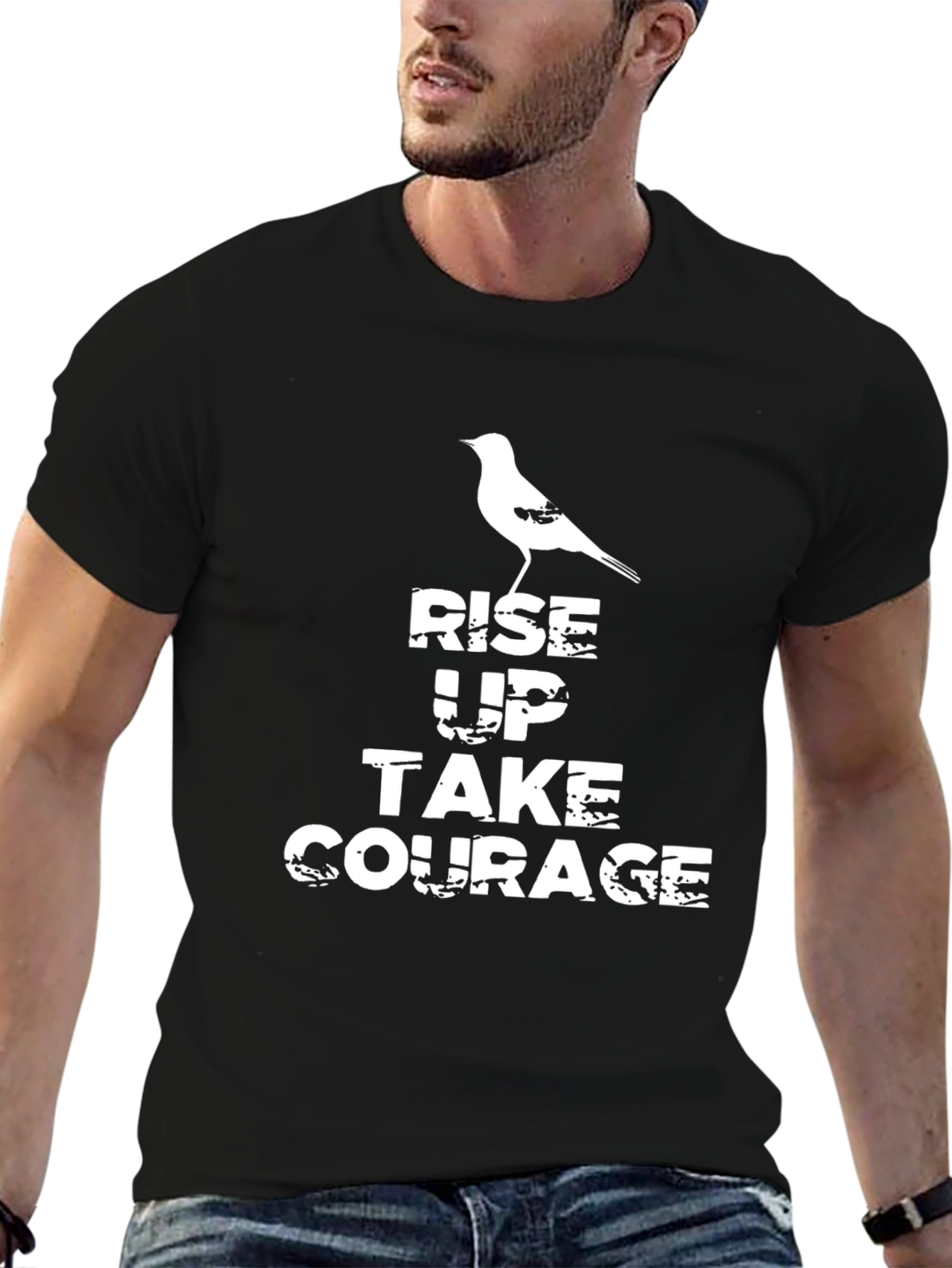 Rise Up Courage Tee - Motivational Graphic T-Shirt