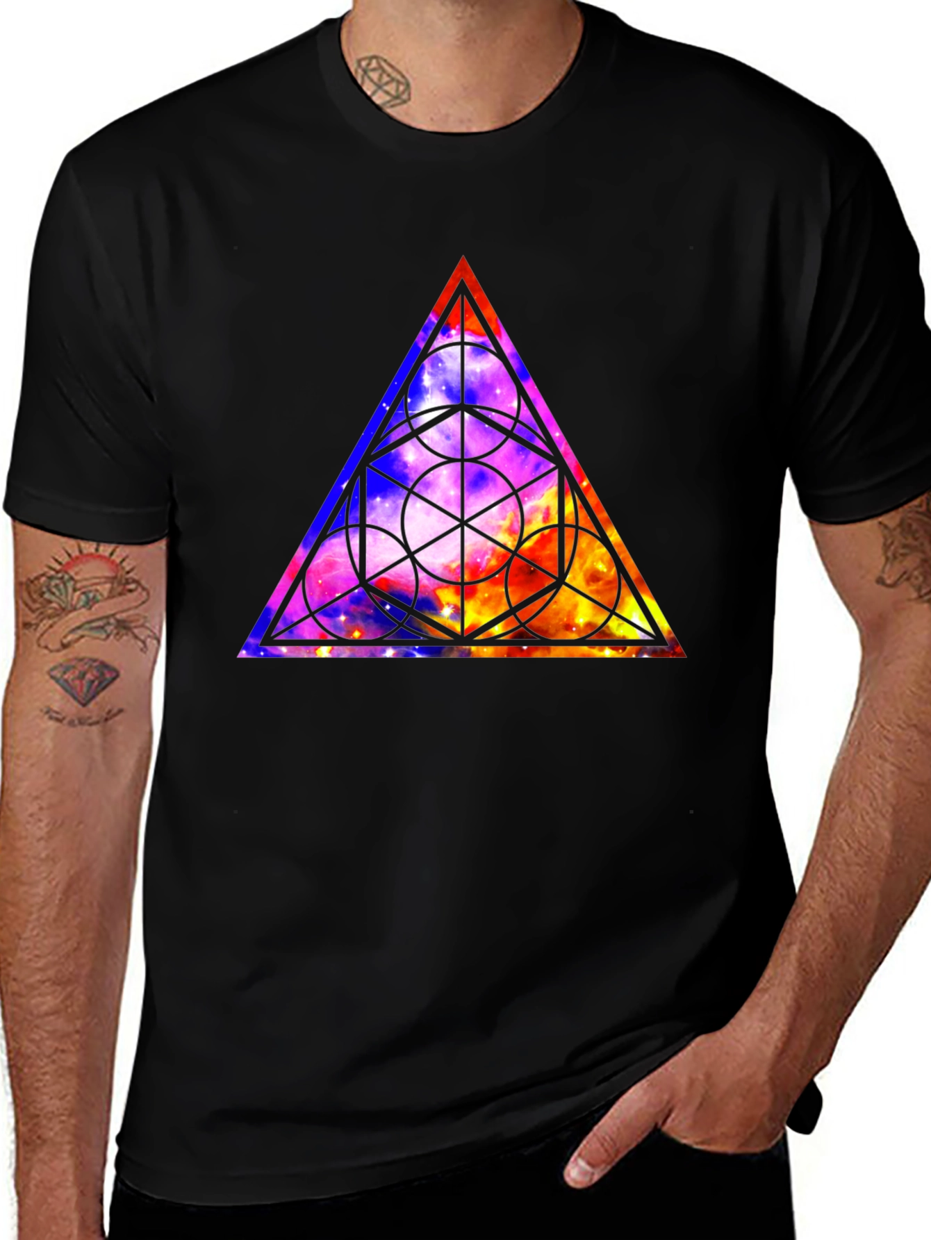 Mystic Triangle Graphic Tee - Mens Black T-Shirt
