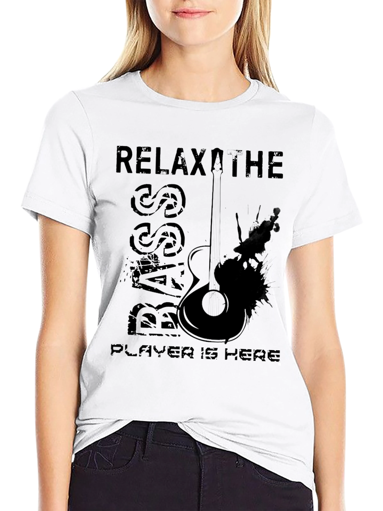 Relax The Bass Player Is Here - Black T-Shirt