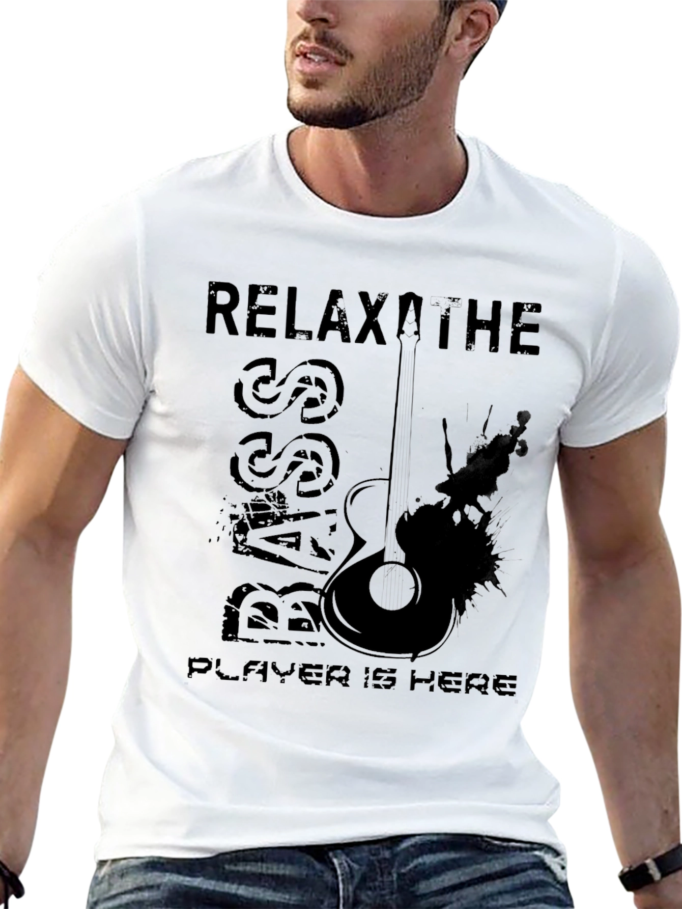 Relax The Bass Player Is Here - Black T-Shirt