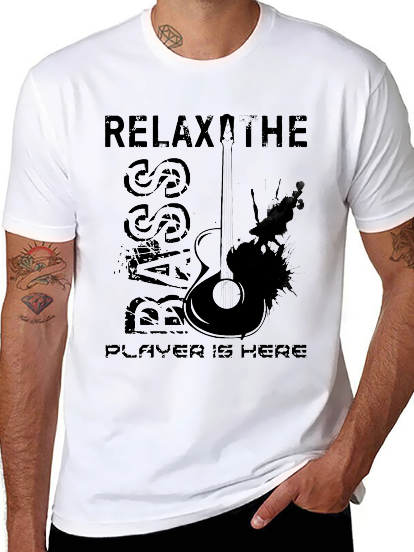 Relax The Bass Player Is Here - Black T-Shirt