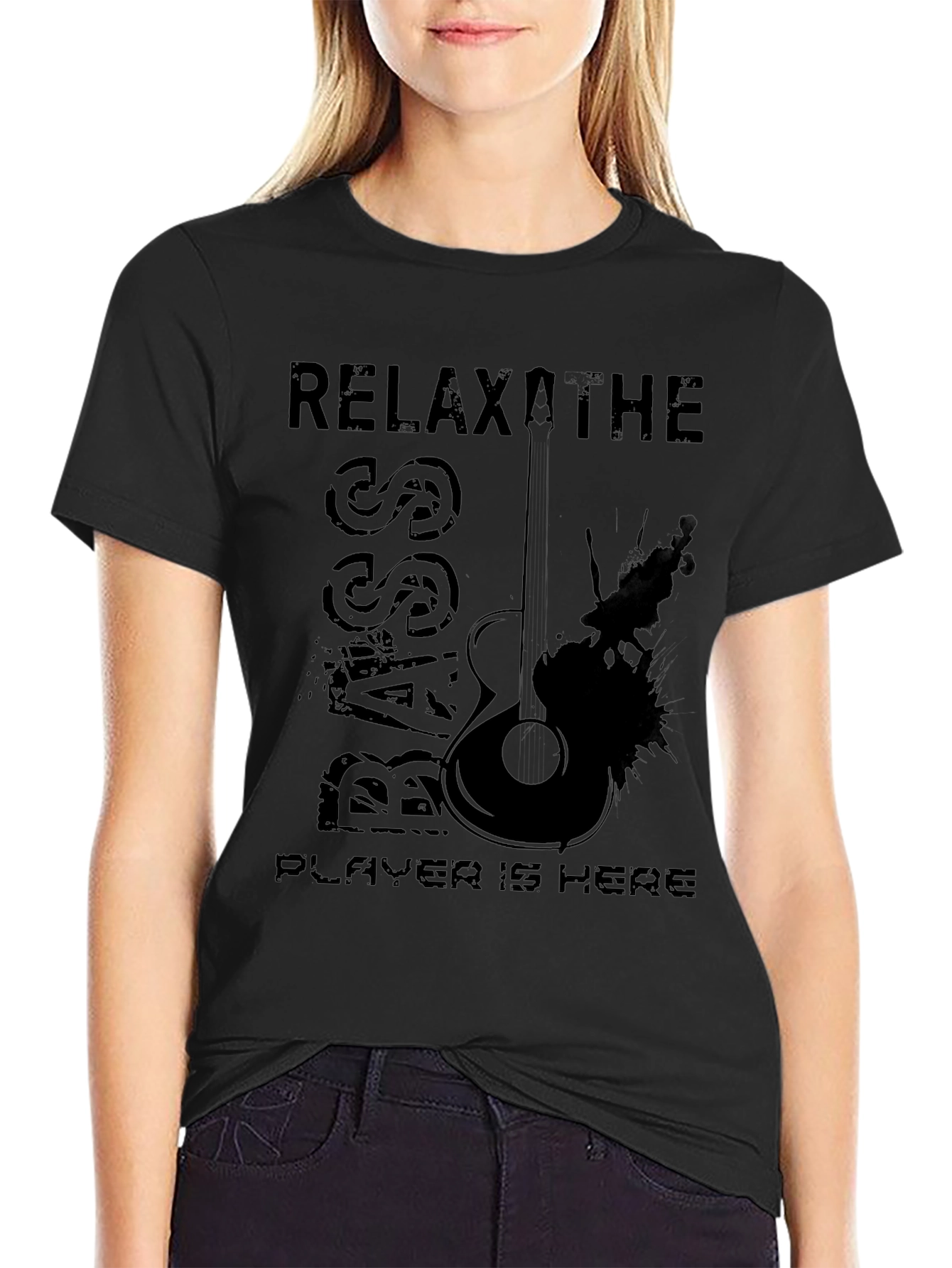 Relax The Bass Player Is Here - Black T-Shirt