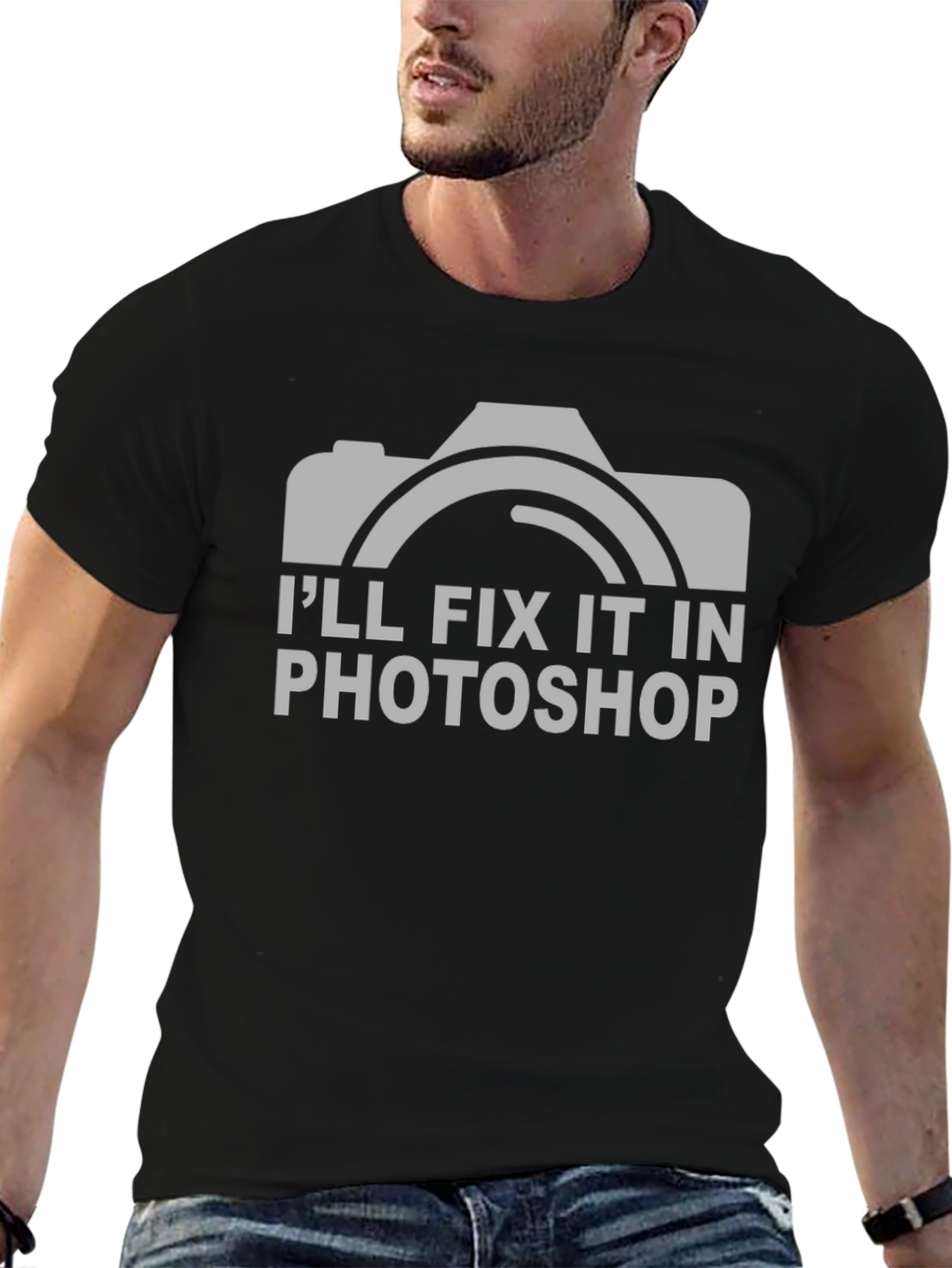 Ill Fix It In Photoshop Black T-Shirt