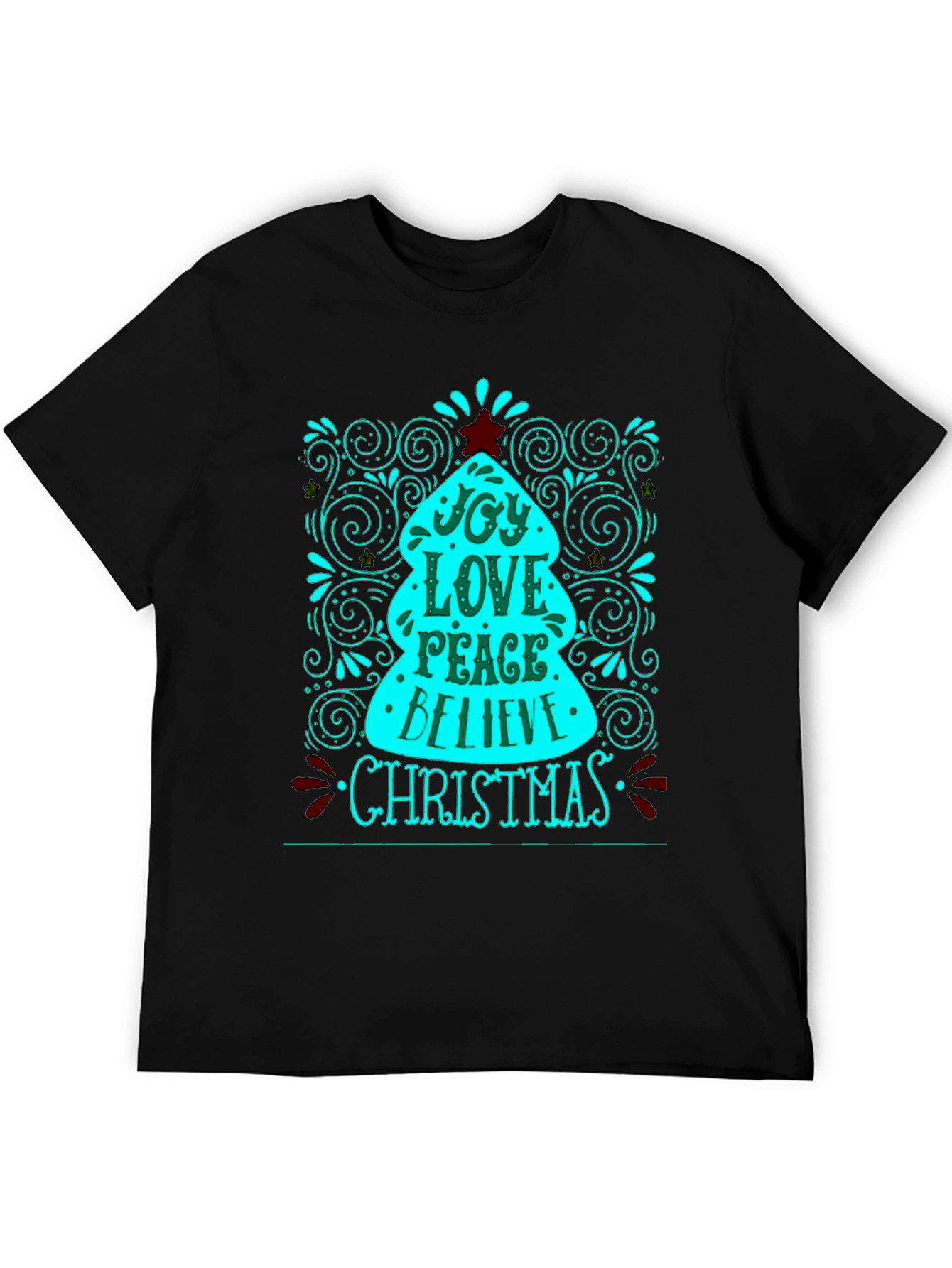 Joy Love Peace Christmas Tee - Holiday Festive Shirt