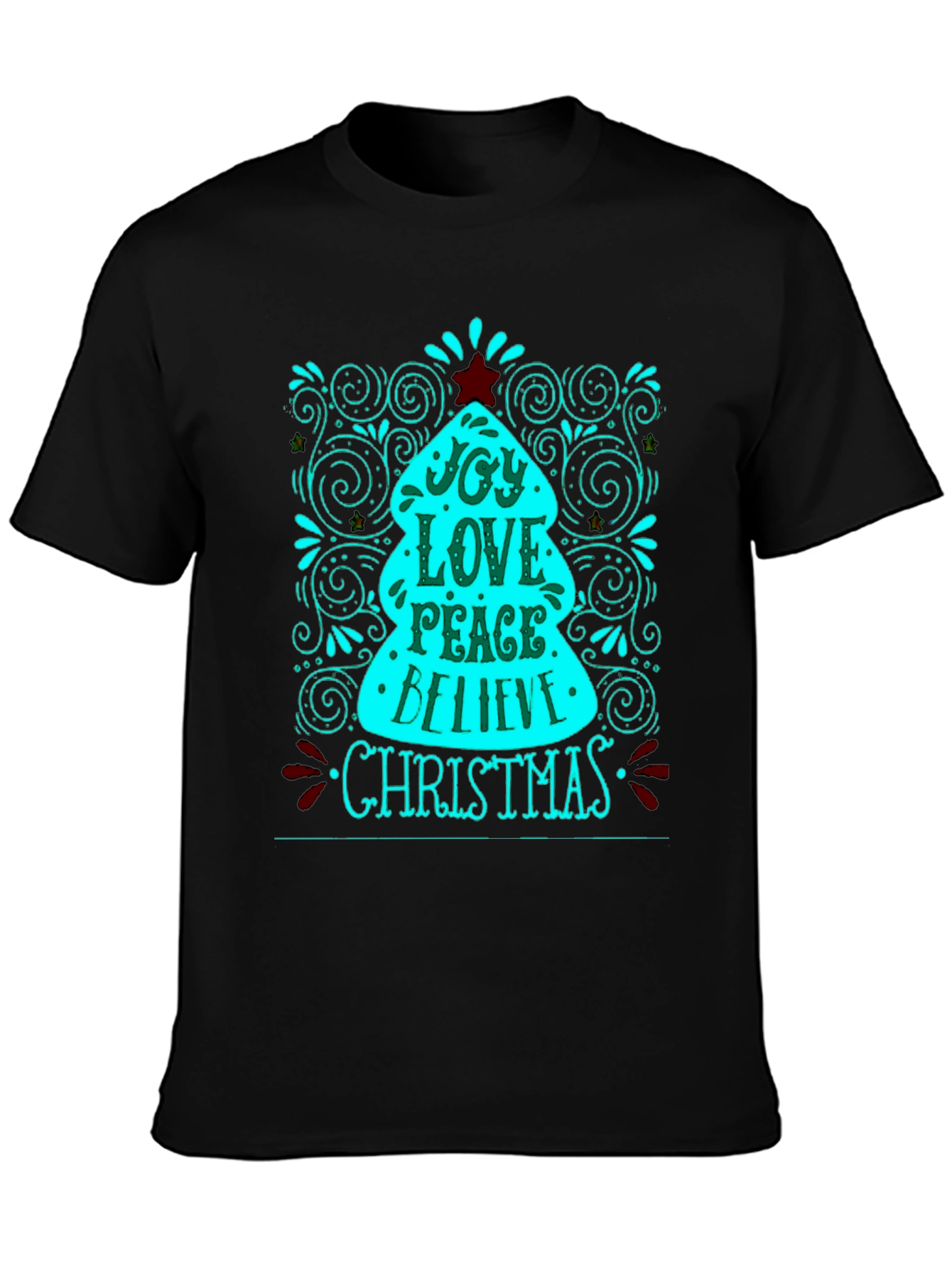 Joy Love Peace Christmas Tee - Holiday Festive Shirt