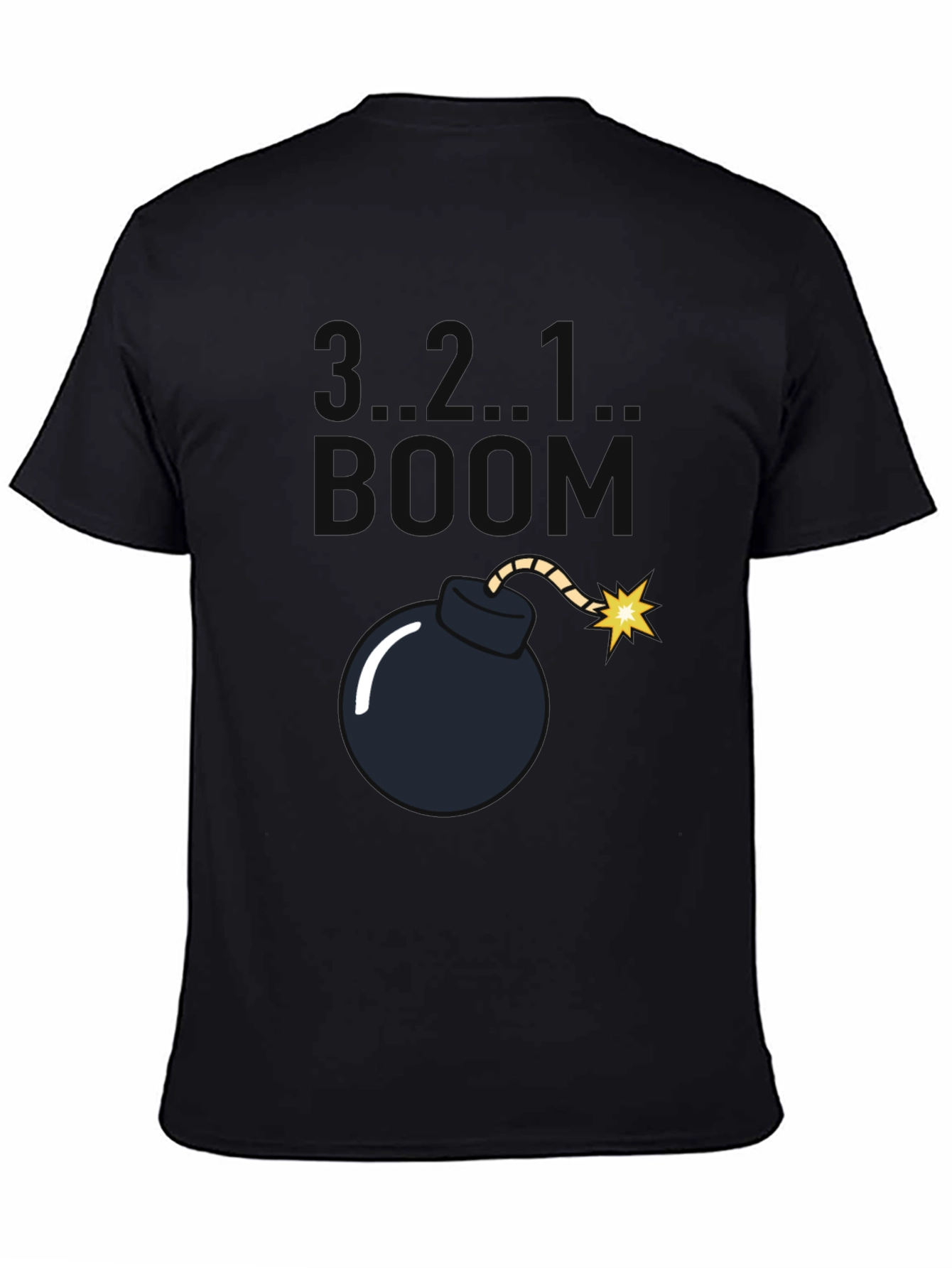 3..2..1.. BOOM! Bomb Graphic Black T-Shirt