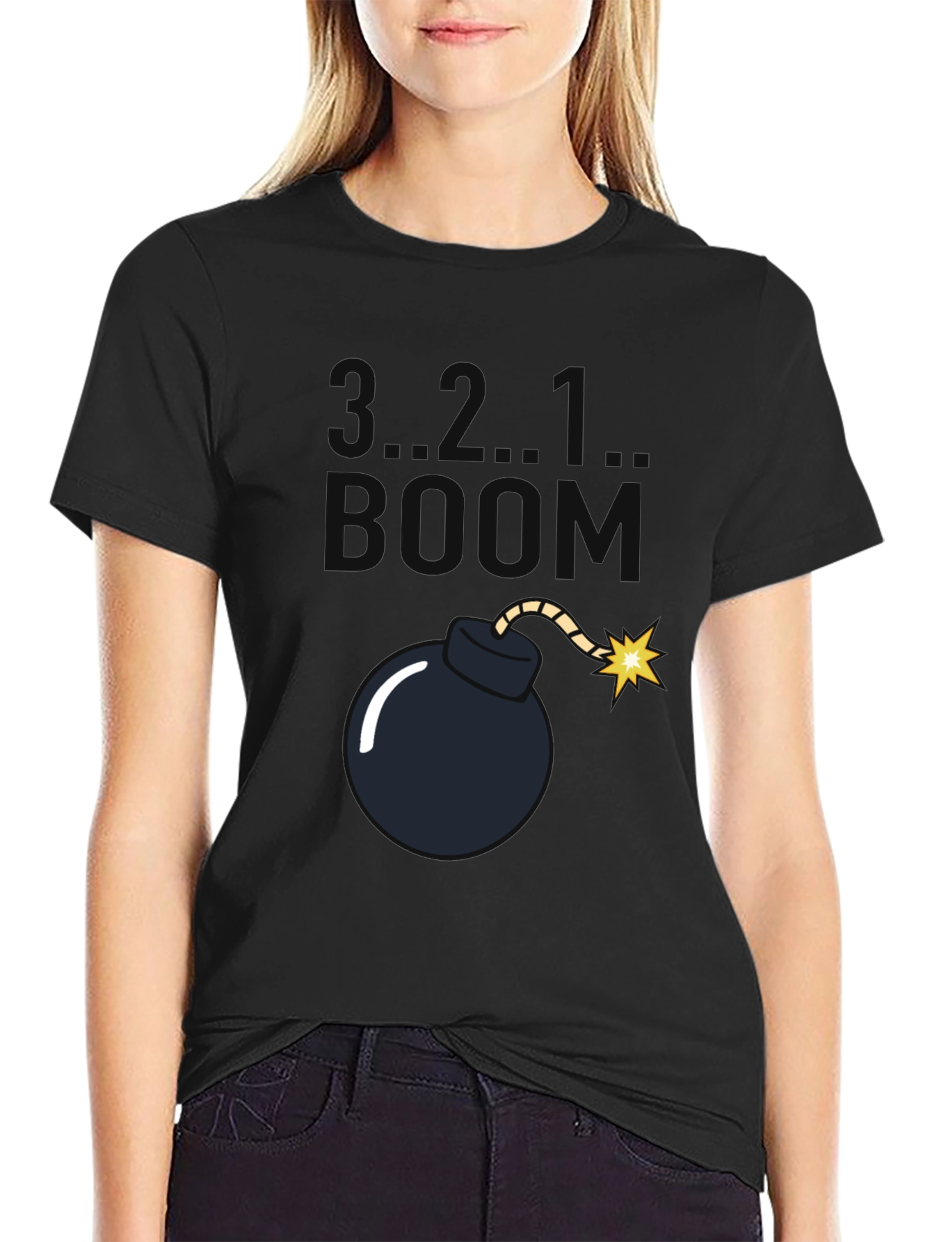 3..2..1.. BOOM! Bomb Graphic Black T-Shirt