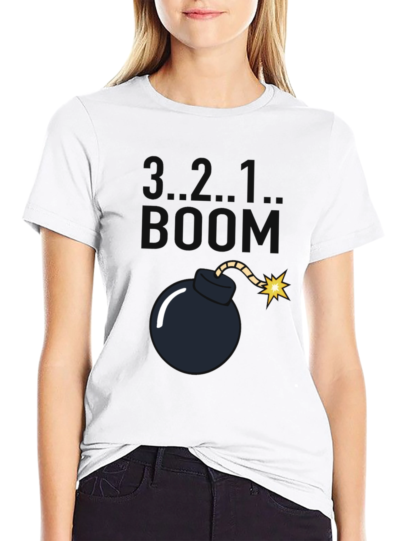 3..2..1.. BOOM! Bomb Graphic Black T-Shirt