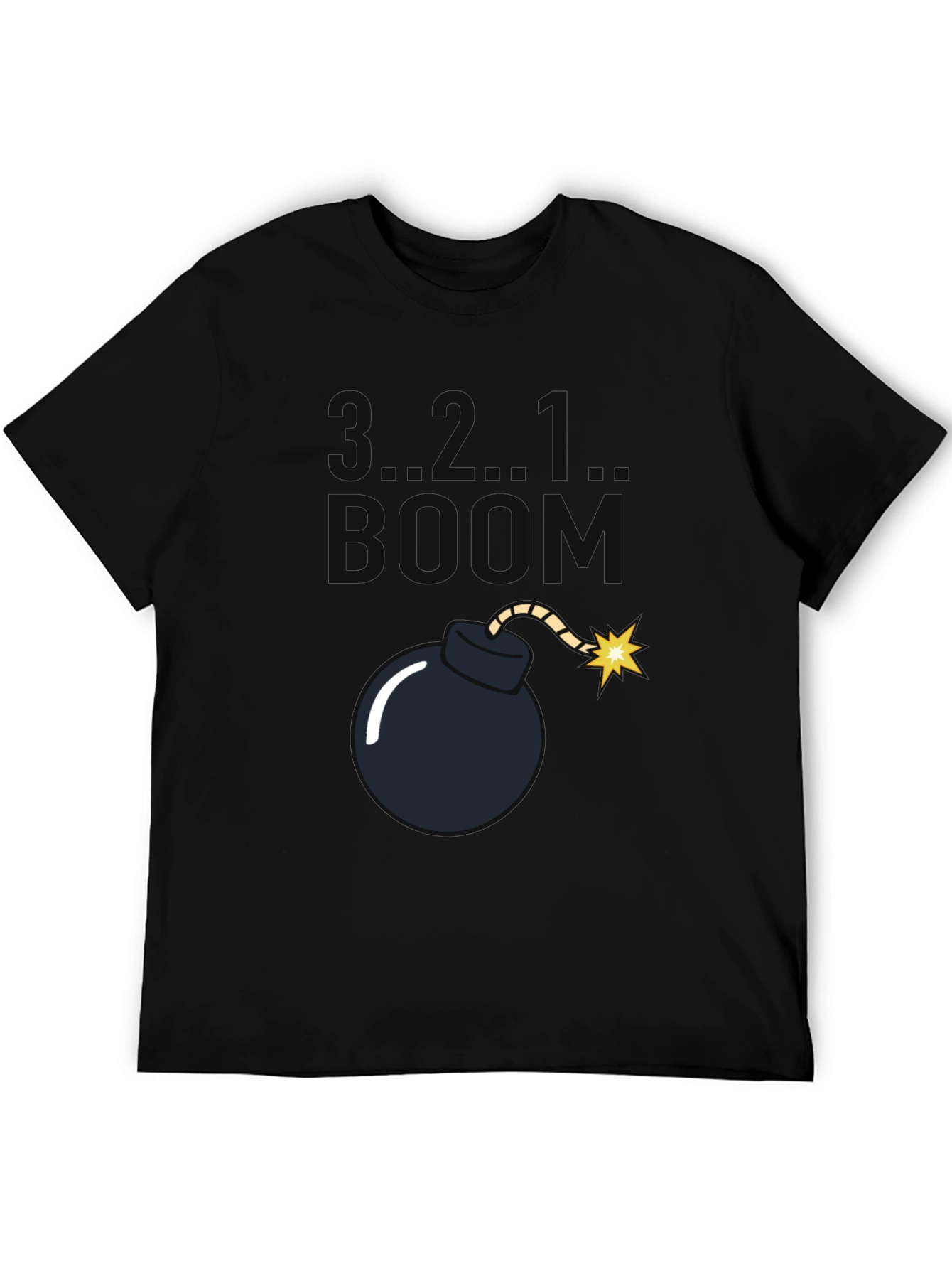 3..2..1.. BOOM! Bomb Graphic Black T-Shirt