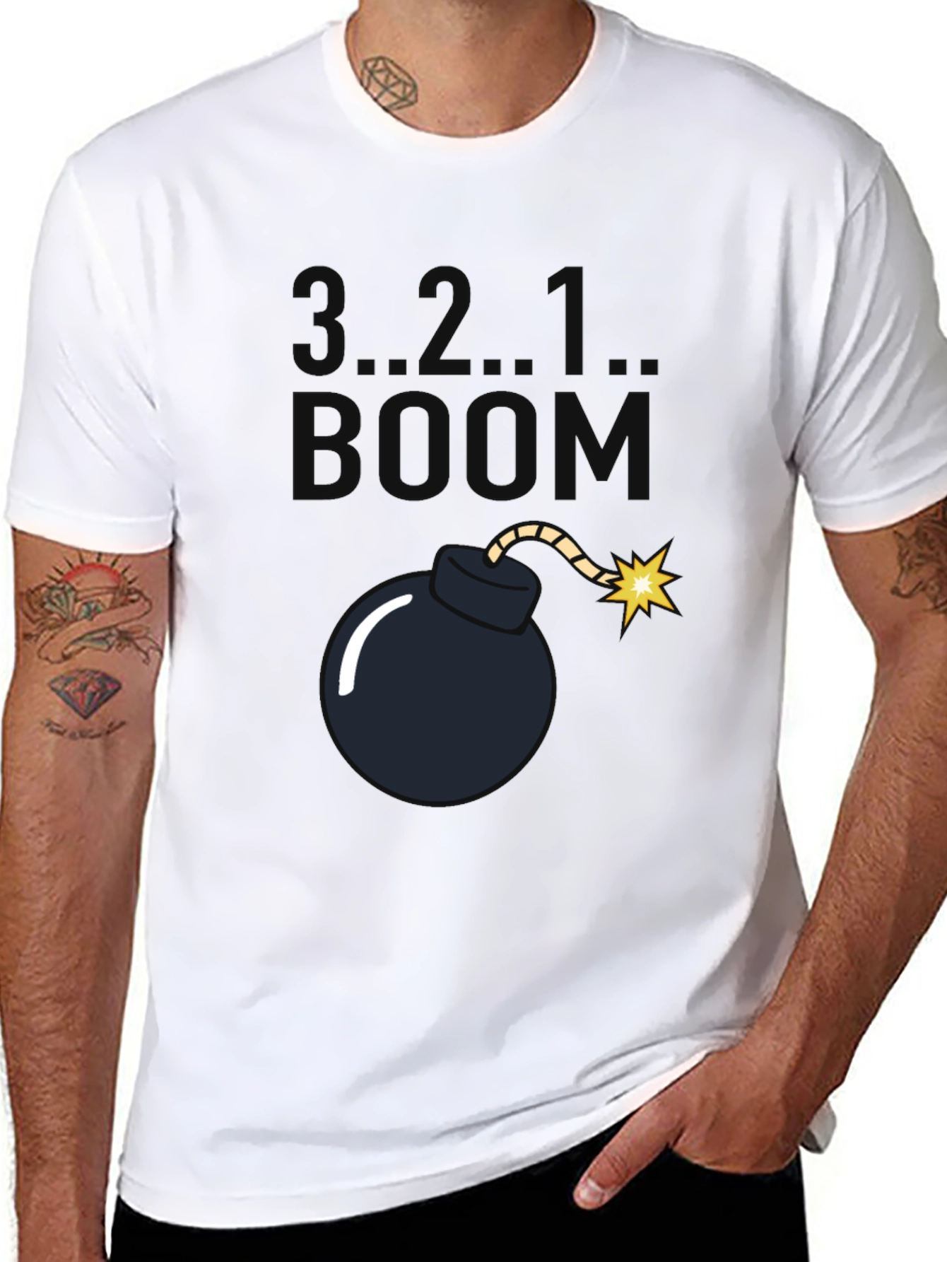 3..2..1.. BOOM! Bomb Graphic Black T-Shirt
