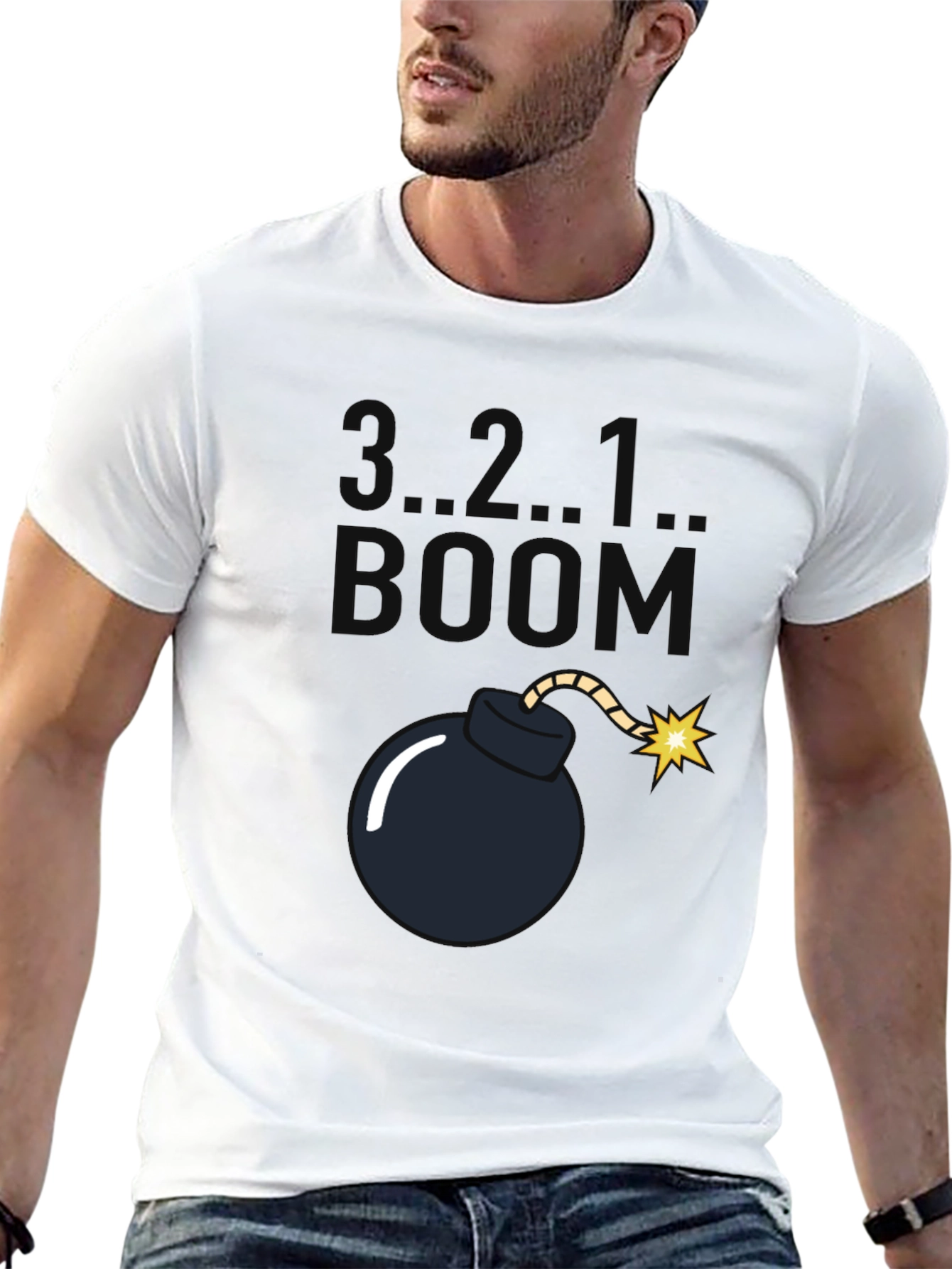 3..2..1.. BOOM! Bomb Graphic Black T-Shirt