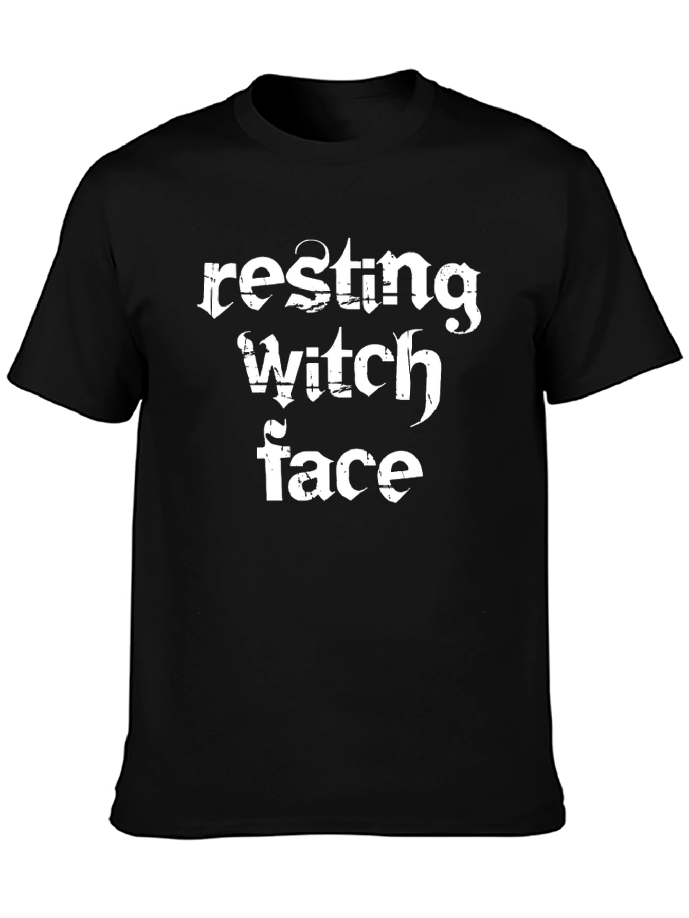 Resting Witch Face T-Shirt - Black Graphic Tee