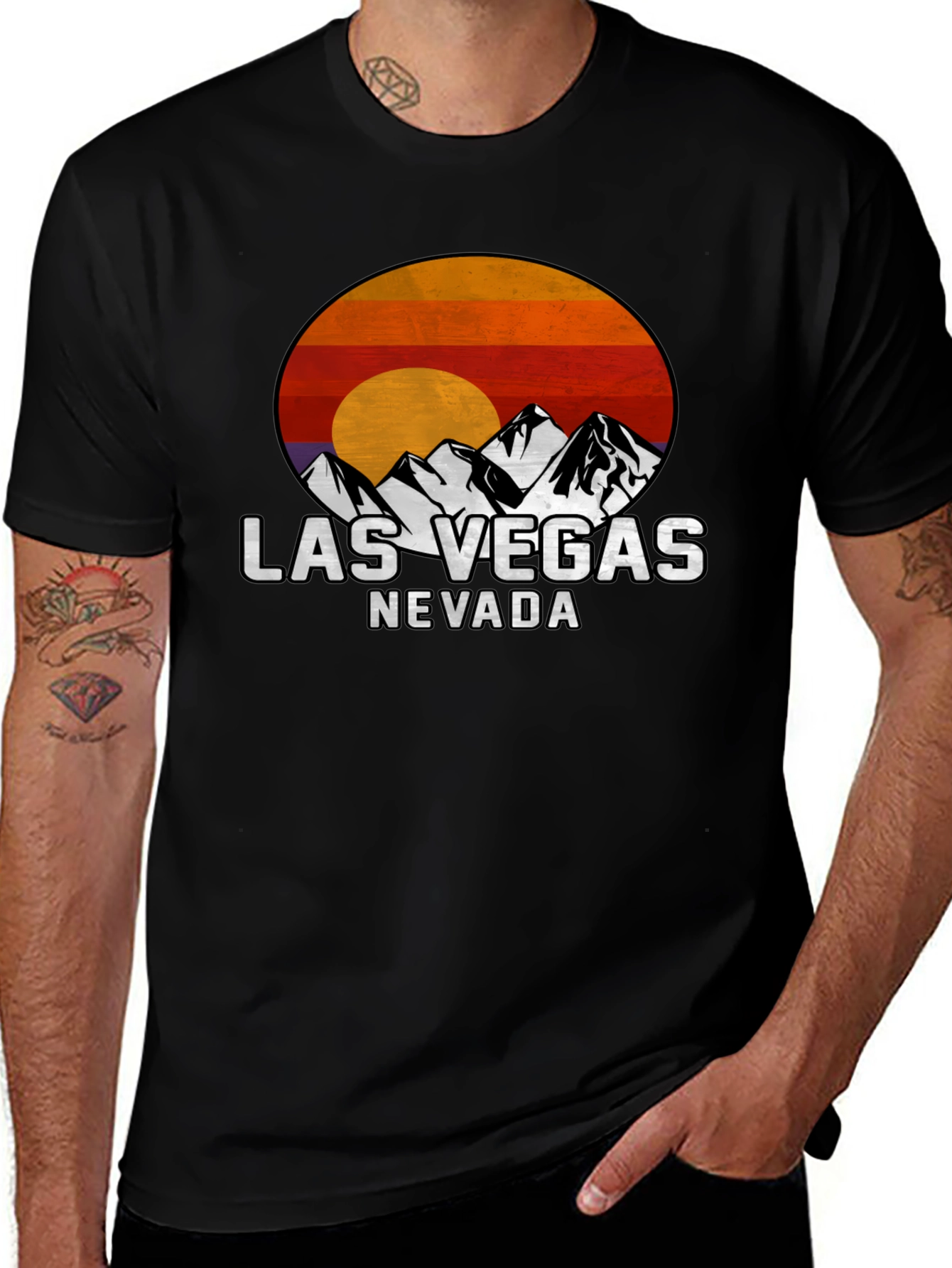 Las Vegas Nevada Mountain Sunset Graphic Tee