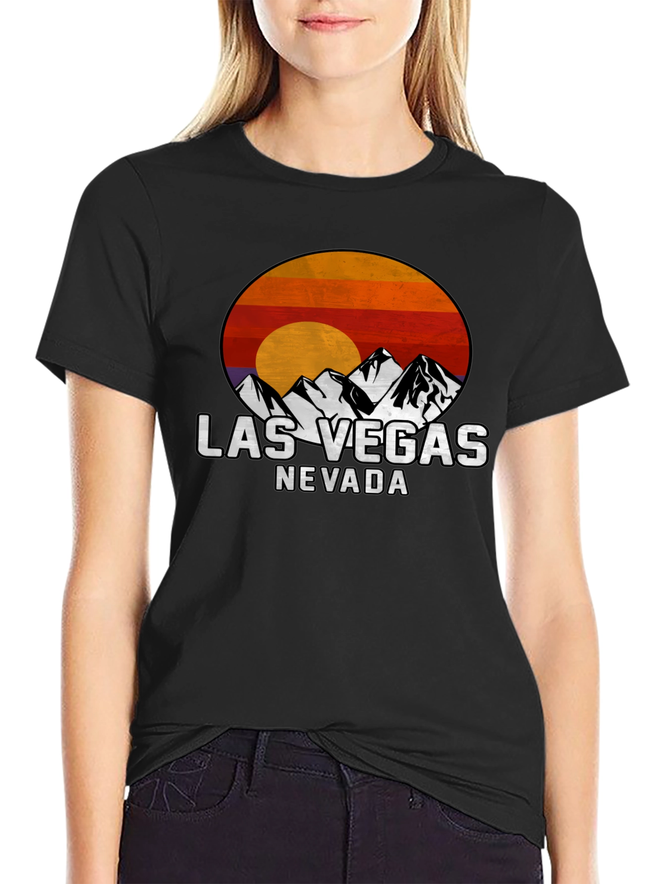 Las Vegas Nevada Mountain Sunset Graphic Tee