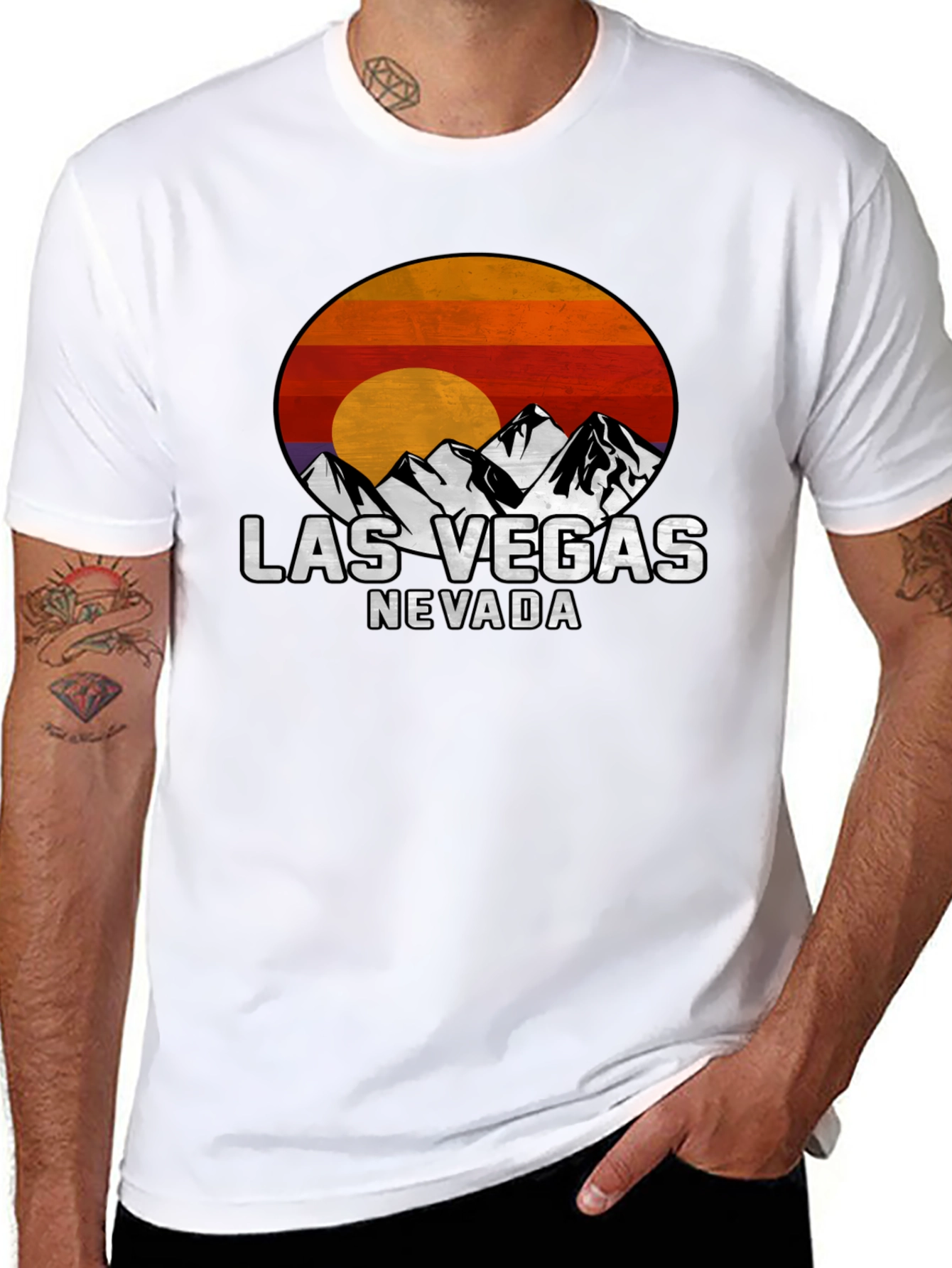 Las Vegas Nevada Mountain Sunset Graphic Tee