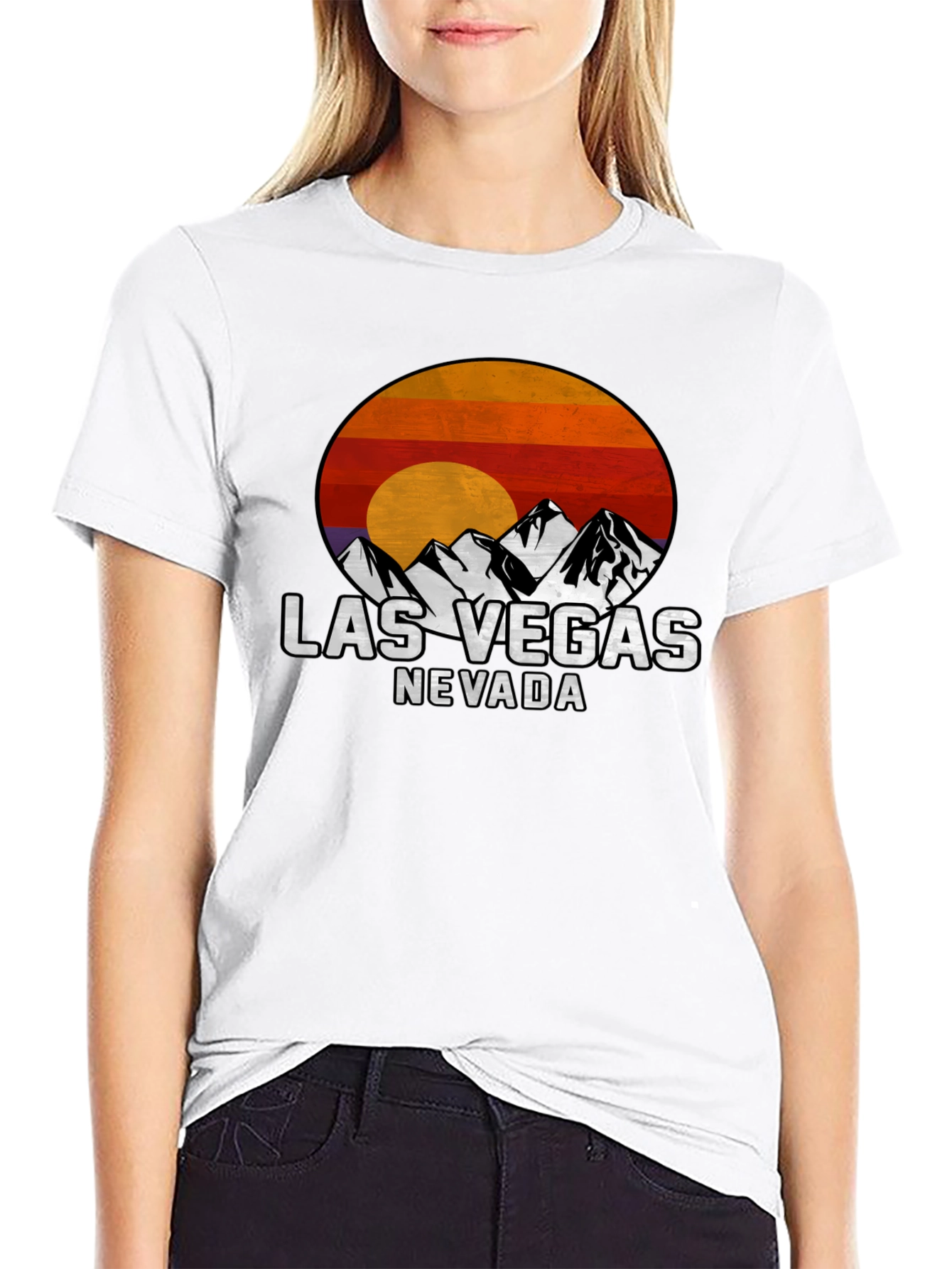 Las Vegas Nevada Mountain Sunset Graphic Tee