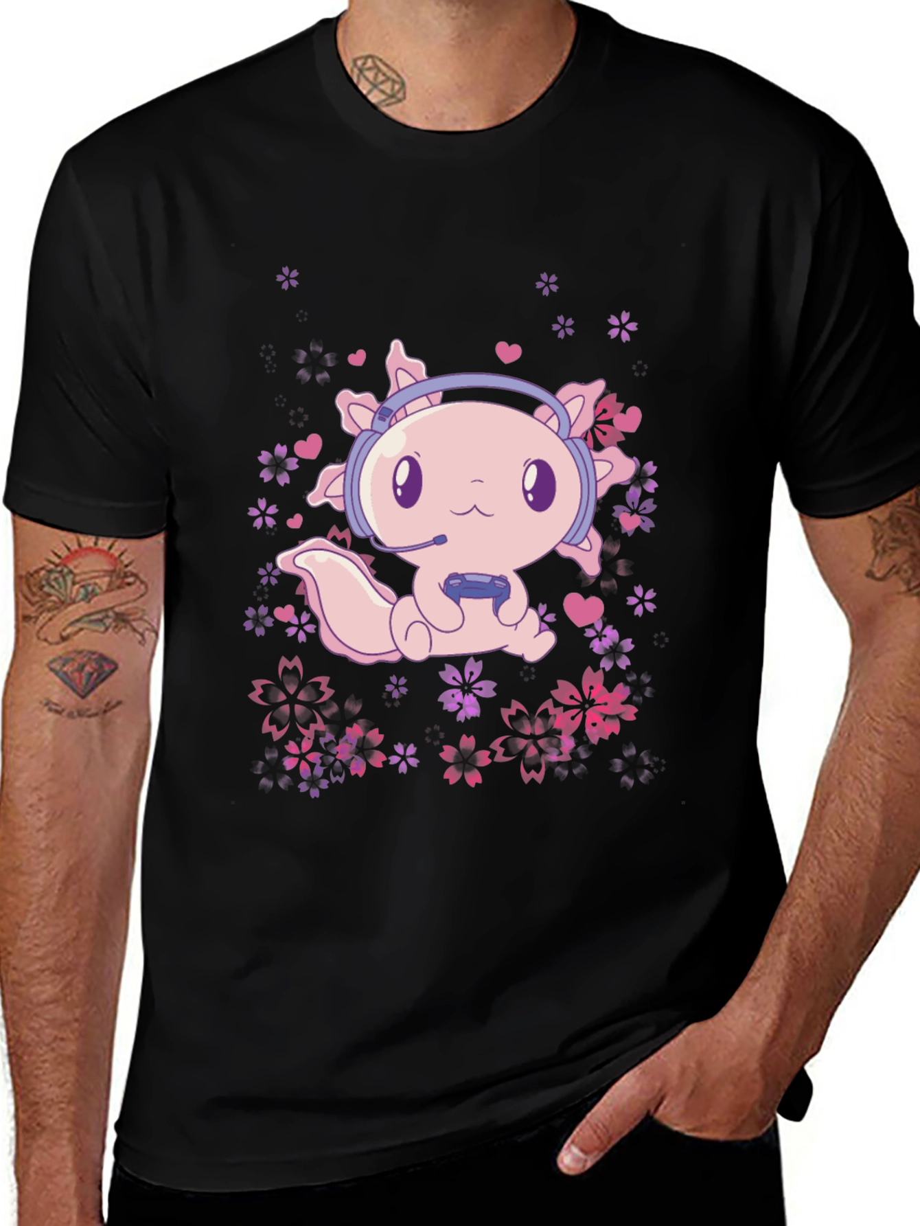 Gamer Axolotl T-Shirt - Cute Gaming Tee