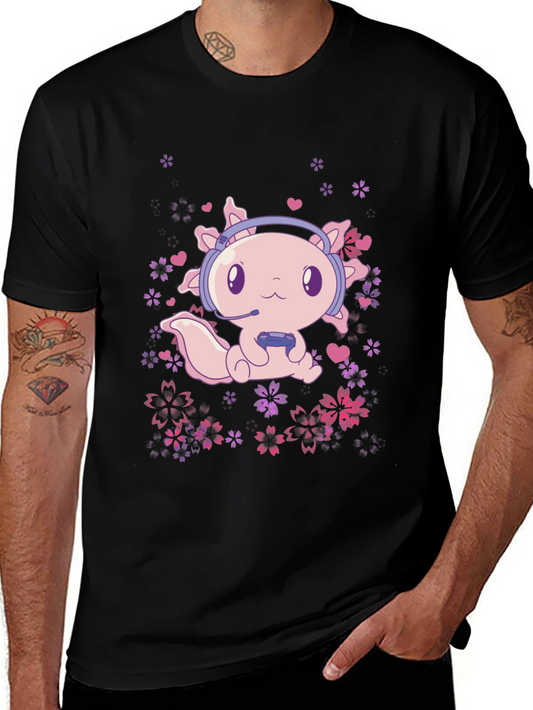 Gamer Axolotl T-Shirt - Cute Gaming Tee