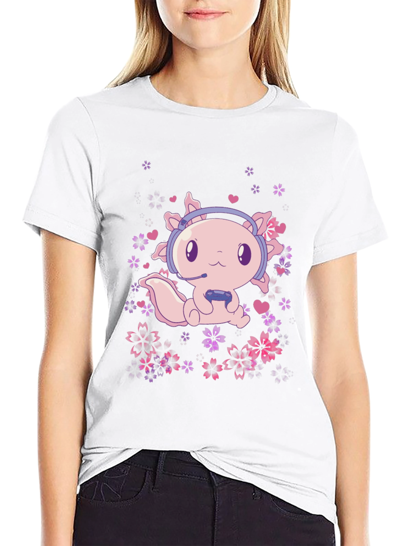 Gamer Axolotl T-Shirt - Cute Gaming Tee