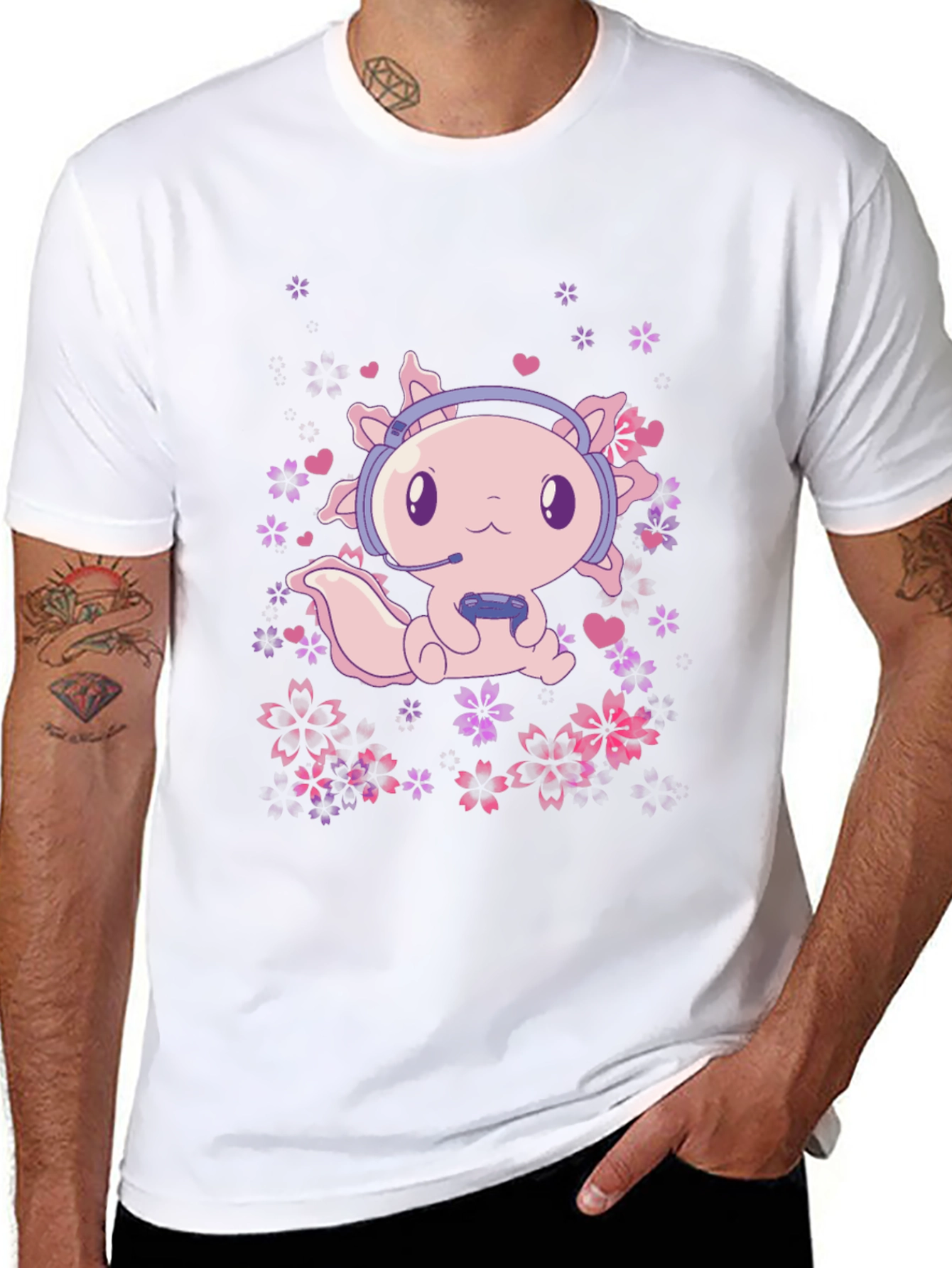 Gamer Axolotl T-Shirt - Cute Gaming Tee