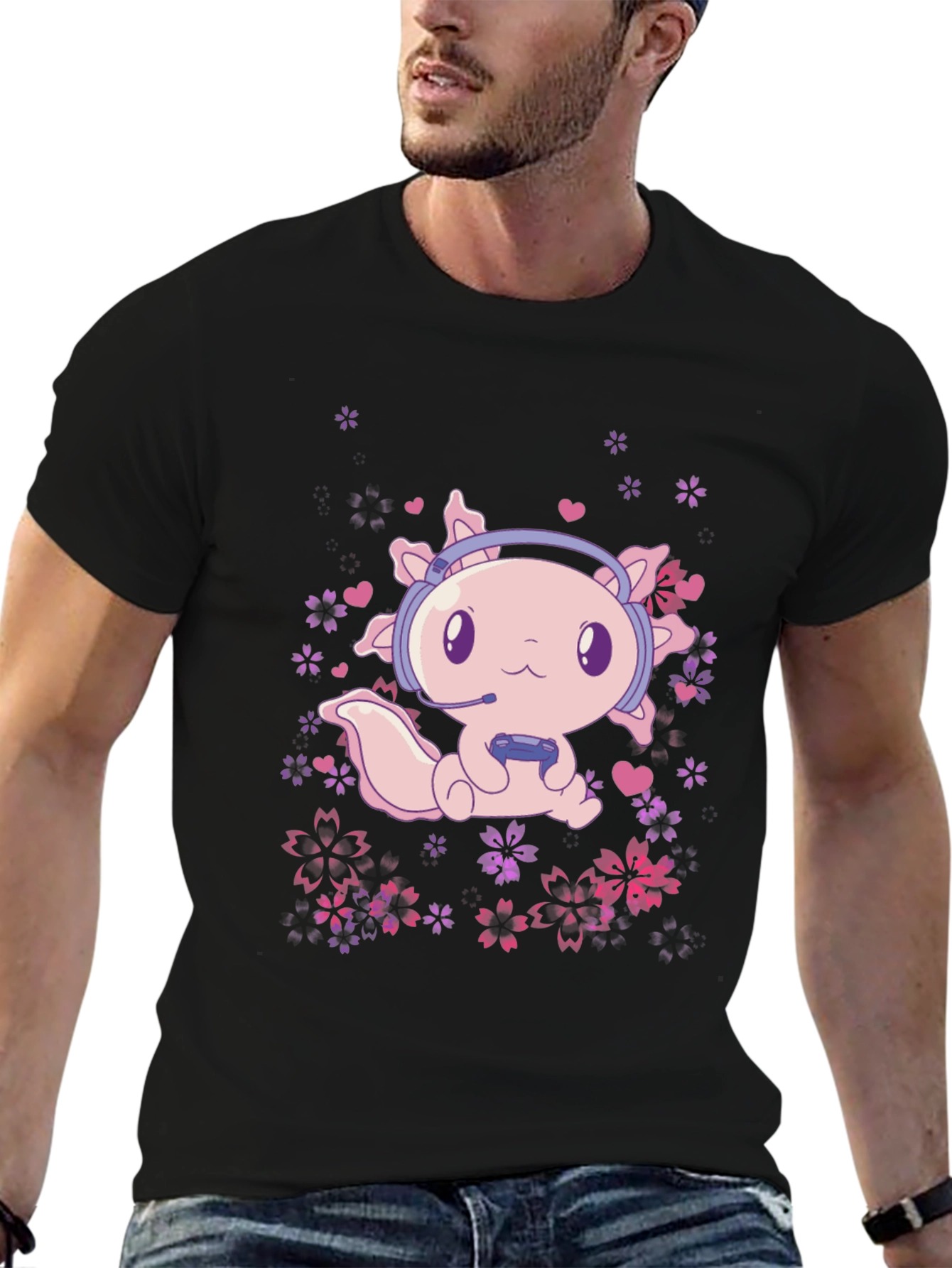 Gamer Axolotl T-Shirt - Cute Gaming Tee