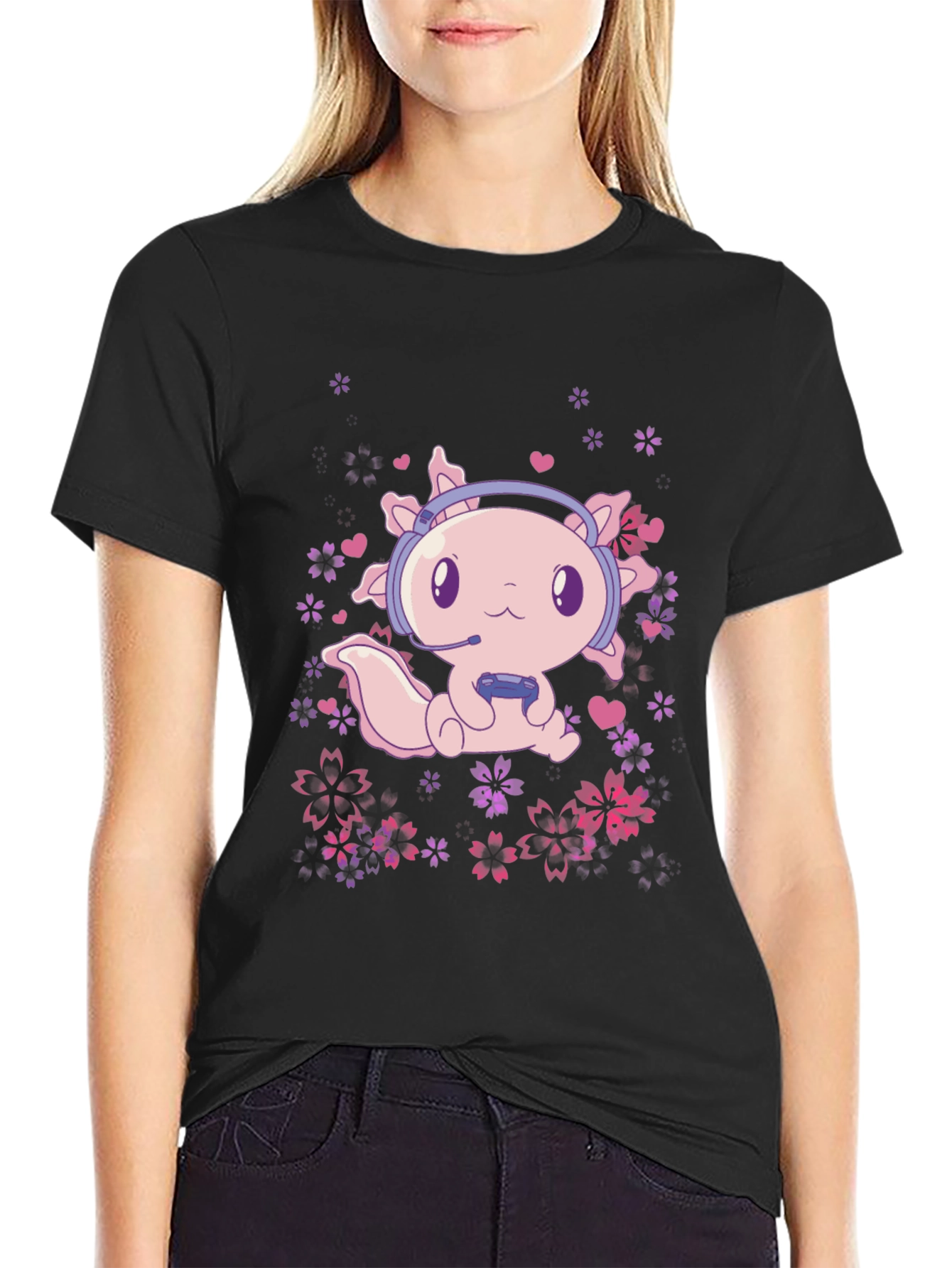 Gamer Axolotl T-Shirt - Cute Gaming Tee