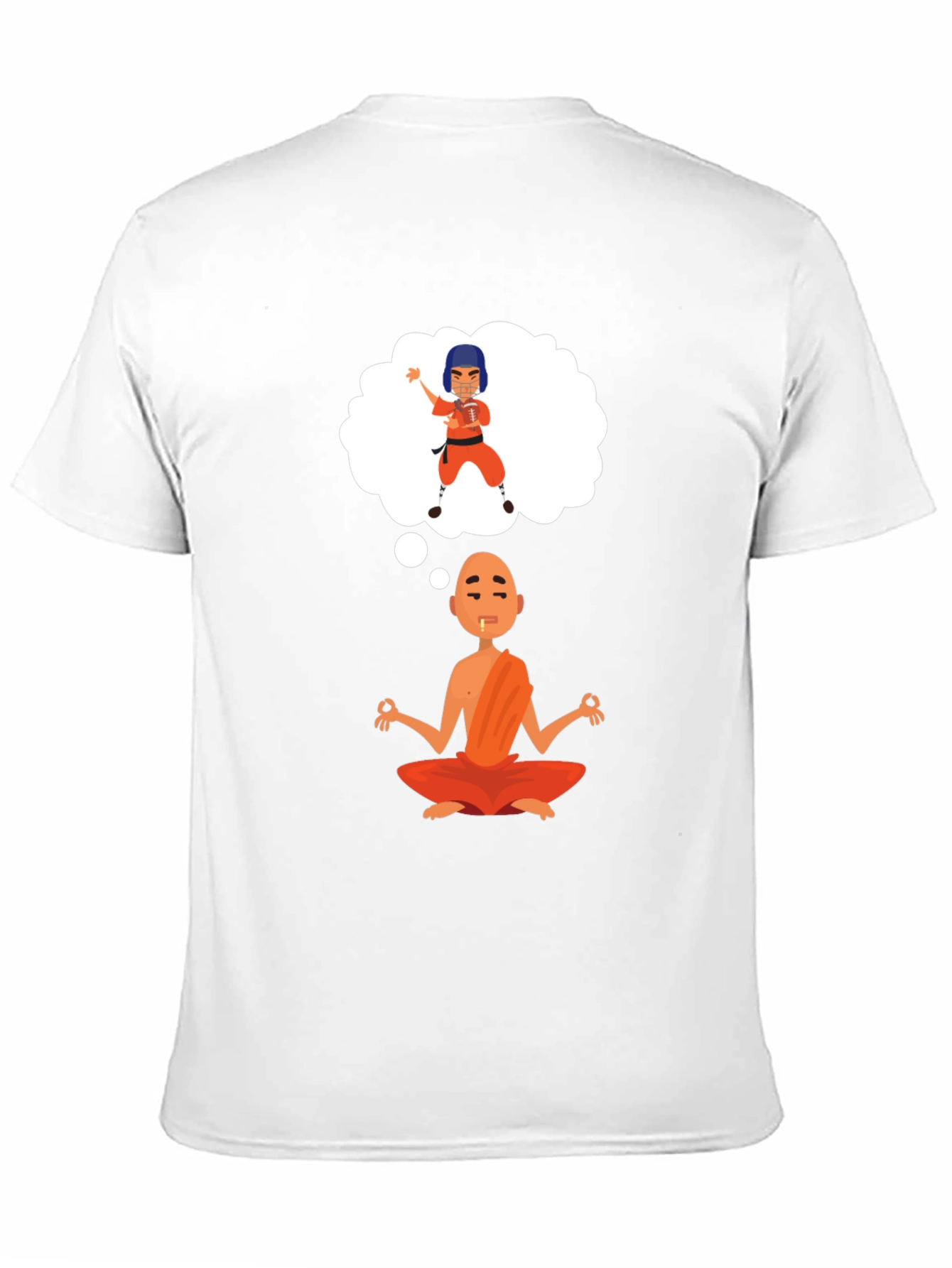 Zen Meditation T-Shirt - Monk Thinking of Kung Fu