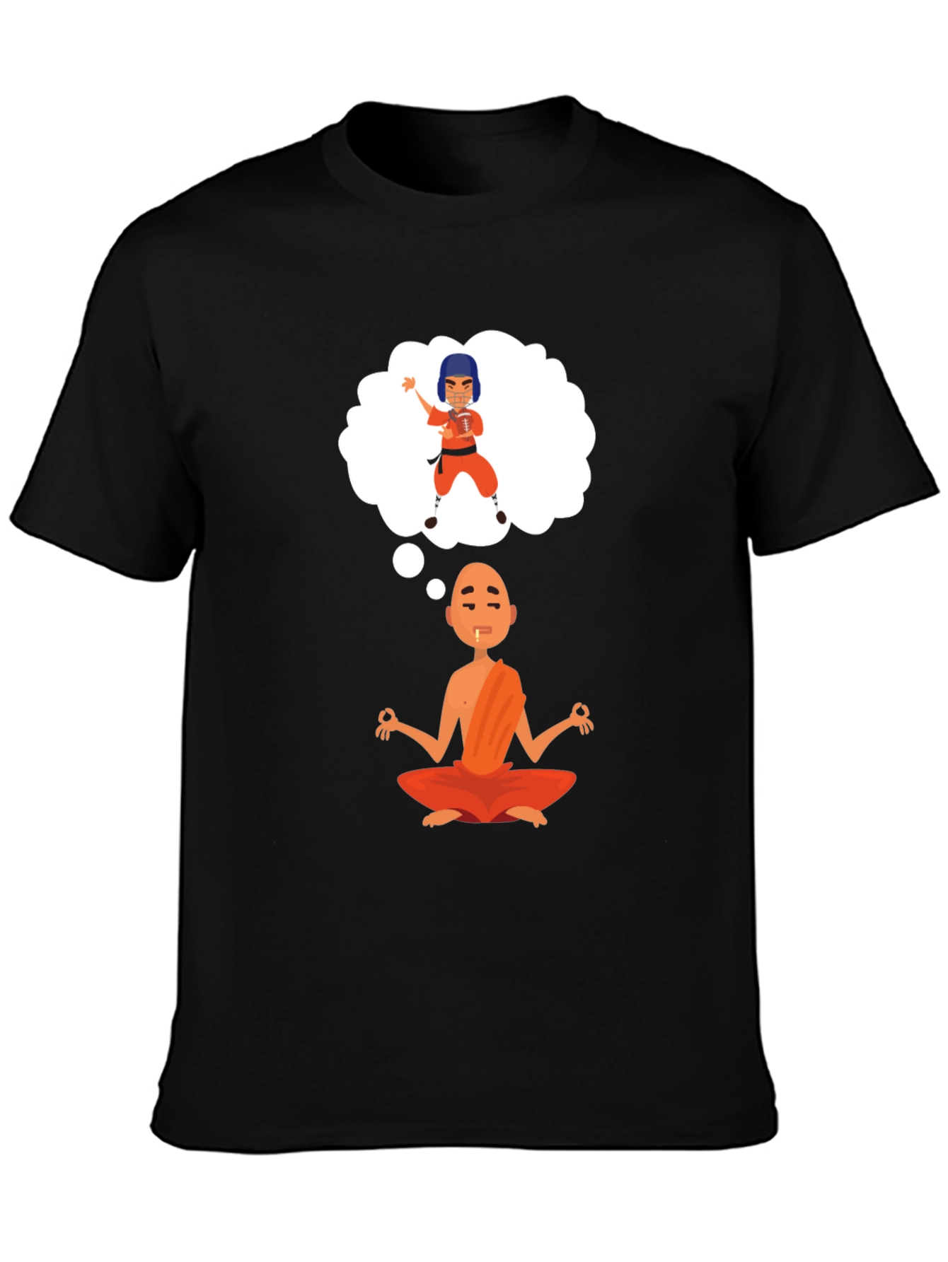 Zen Meditation T-Shirt - Monk Thinking of Kung Fu