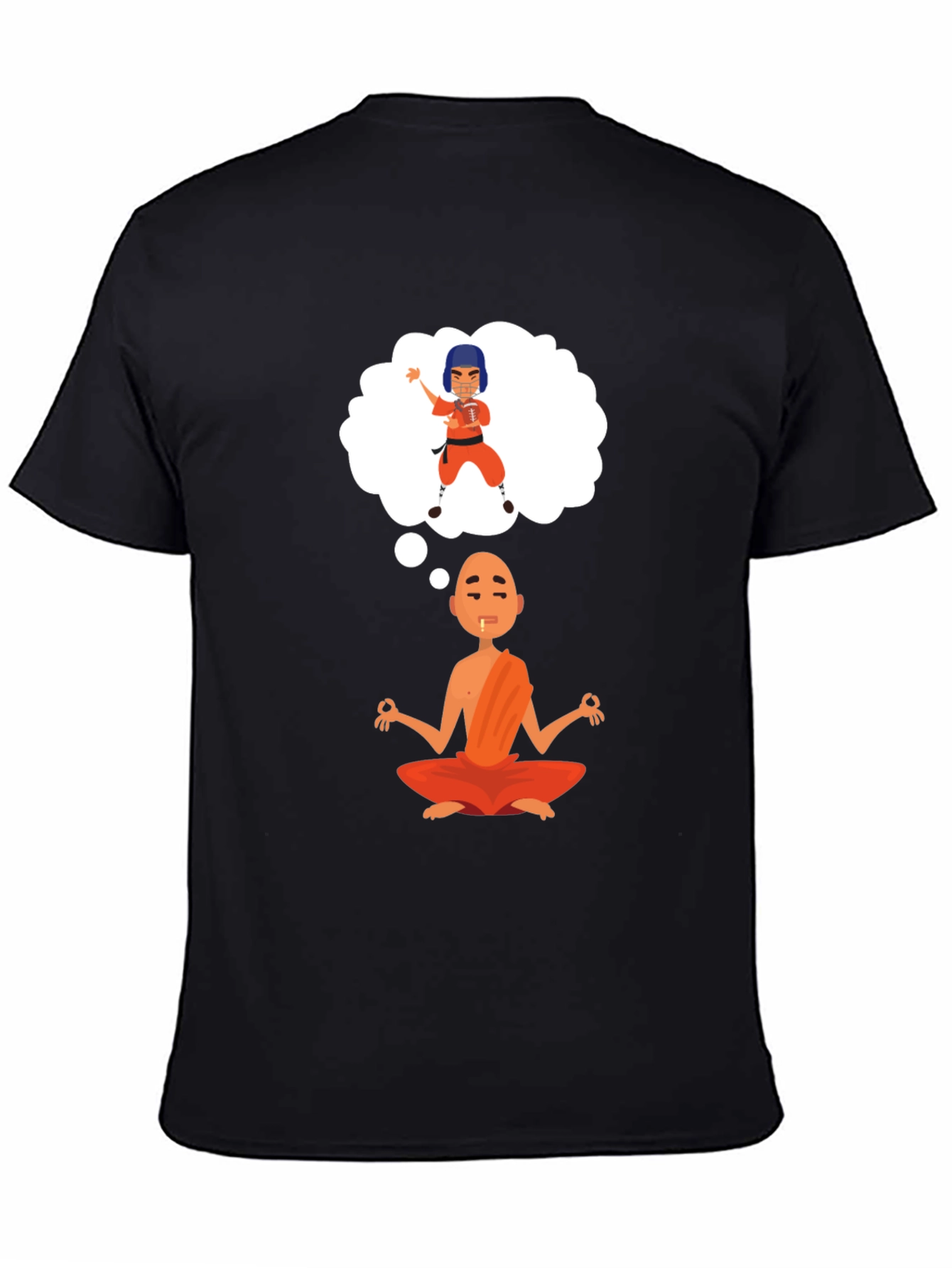 Zen Meditation T-Shirt - Monk Thinking of Kung Fu