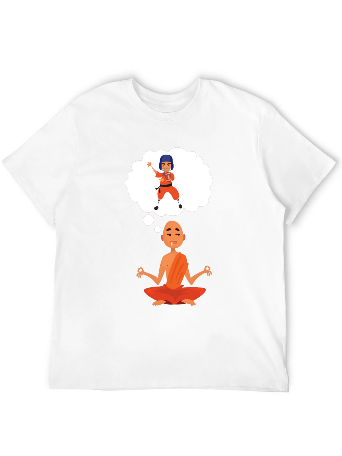 Zen Meditation T-Shirt - Monk Thinking of Kung Fu