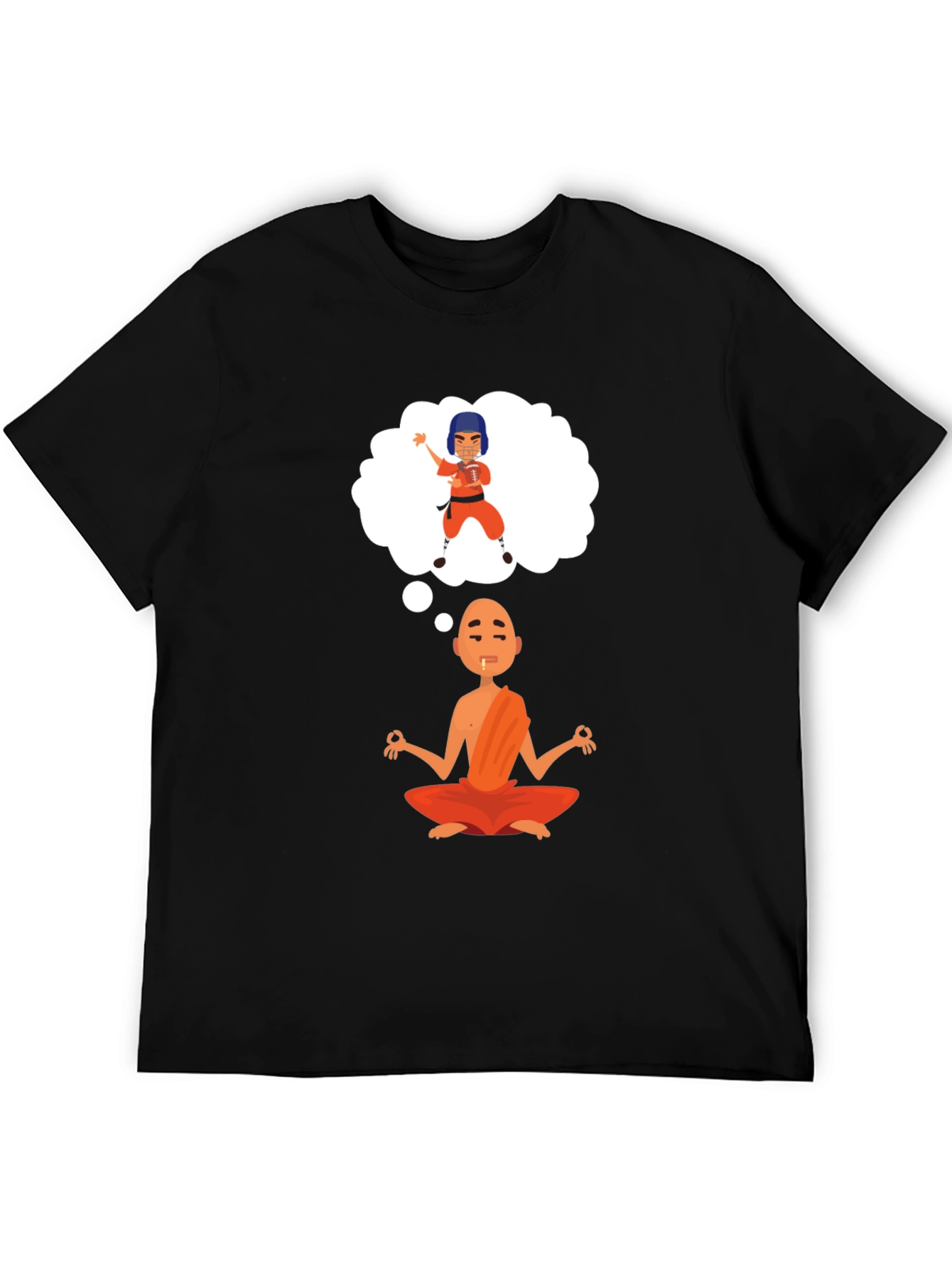 Zen Meditation T-Shirt - Monk Thinking of Kung Fu