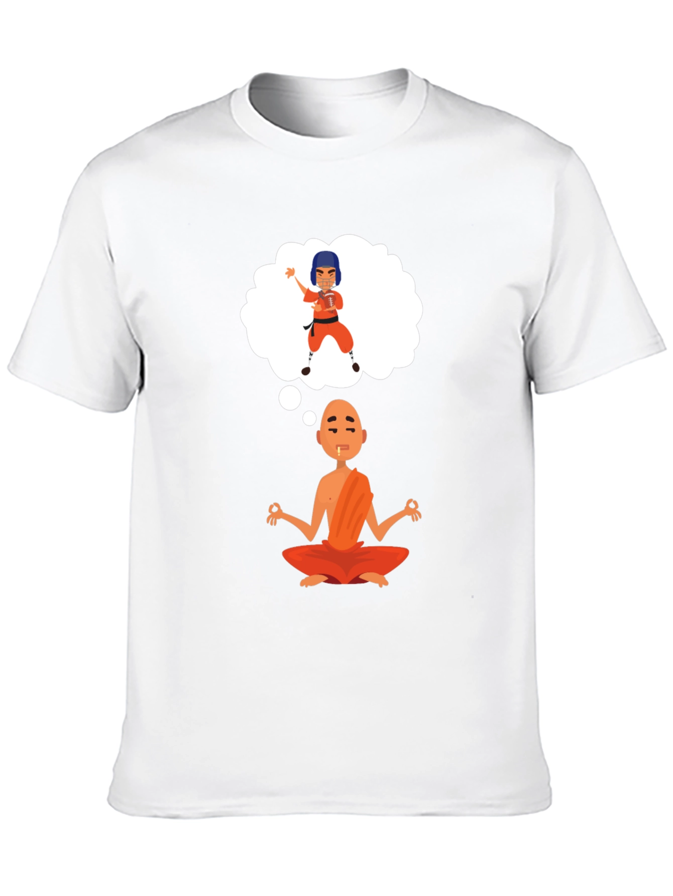 Zen Meditation T-Shirt - Monk Thinking of Kung Fu