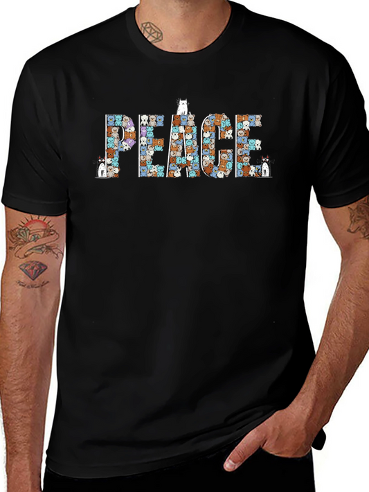 Peace Cats Graphic T-Shirt - Comfort and Style