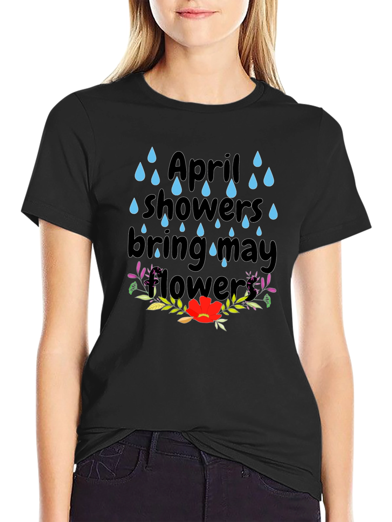 April Showers T-Shirt - Spring Flowers Tee