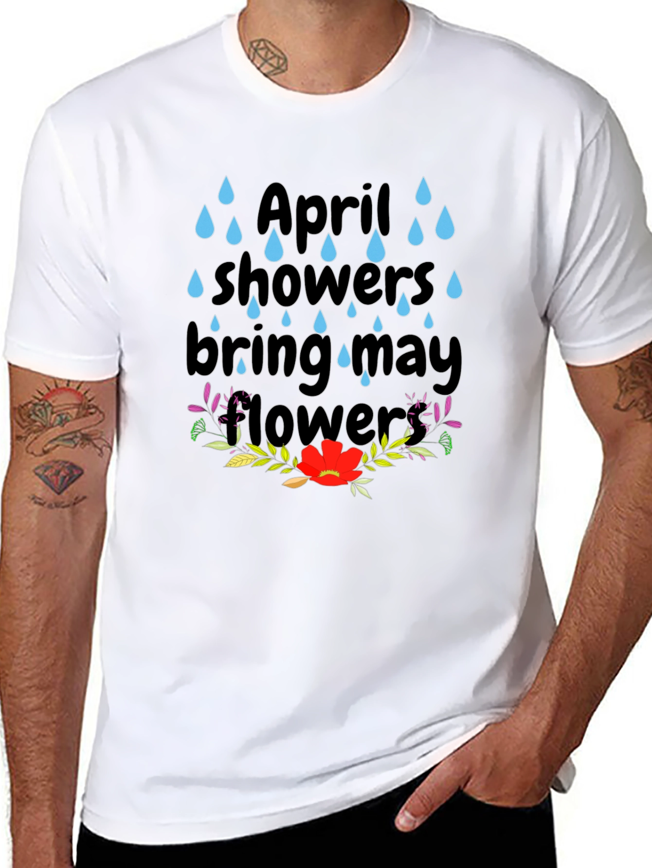 April Showers T-Shirt - Spring Flowers Tee