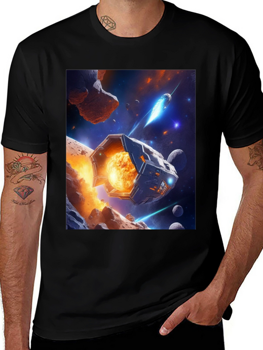 Sci-Fi Space T-Shirt: Cosmic Voyage Design