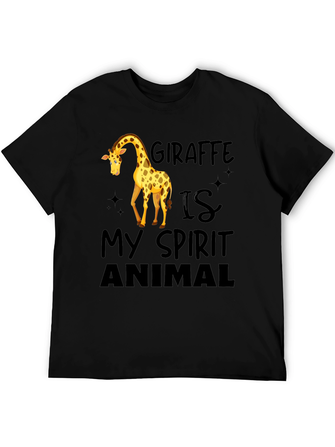 Giraffe Spirit Animal Black T-Shirt