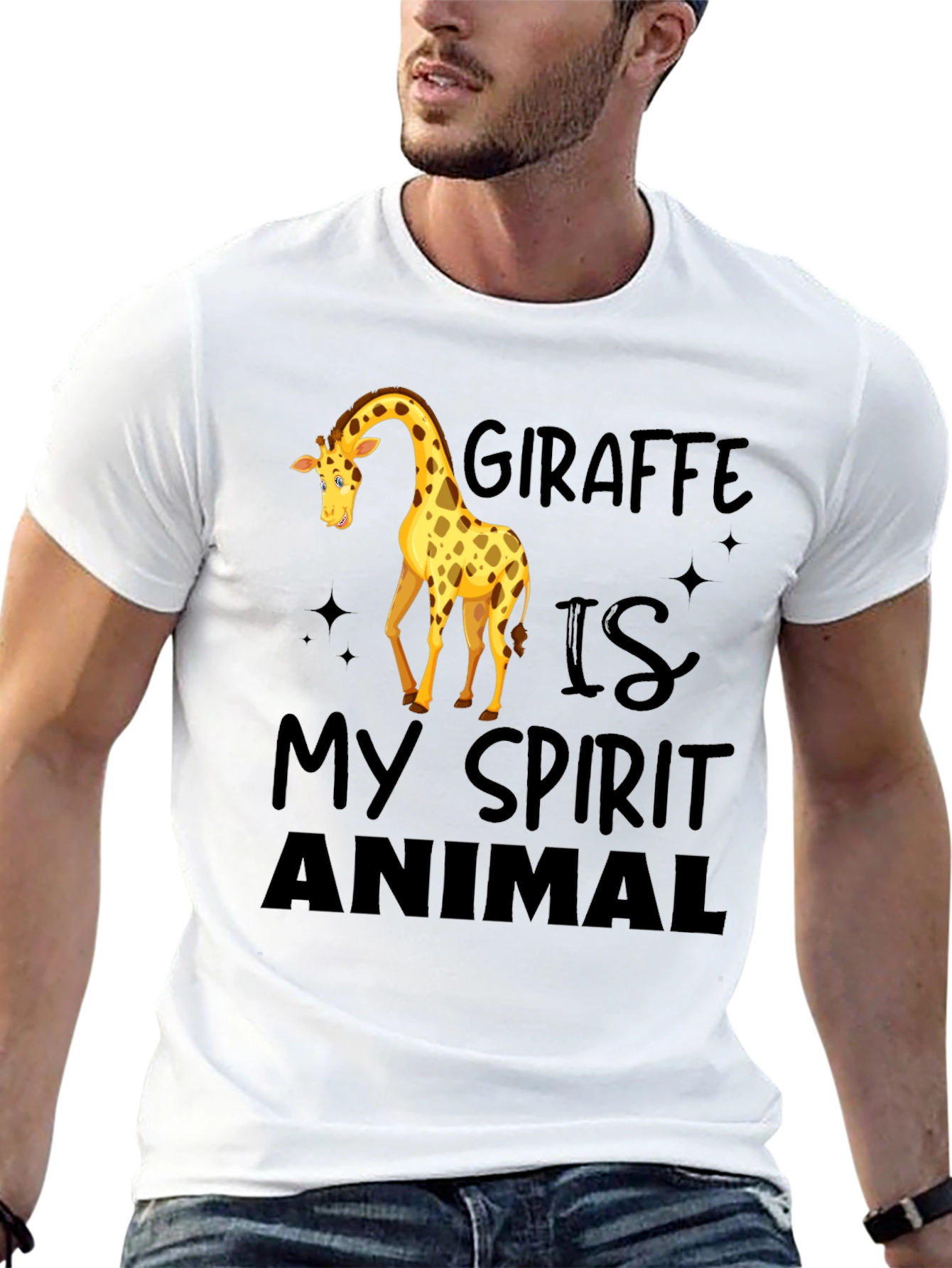 Giraffe Spirit Animal Black T-Shirt