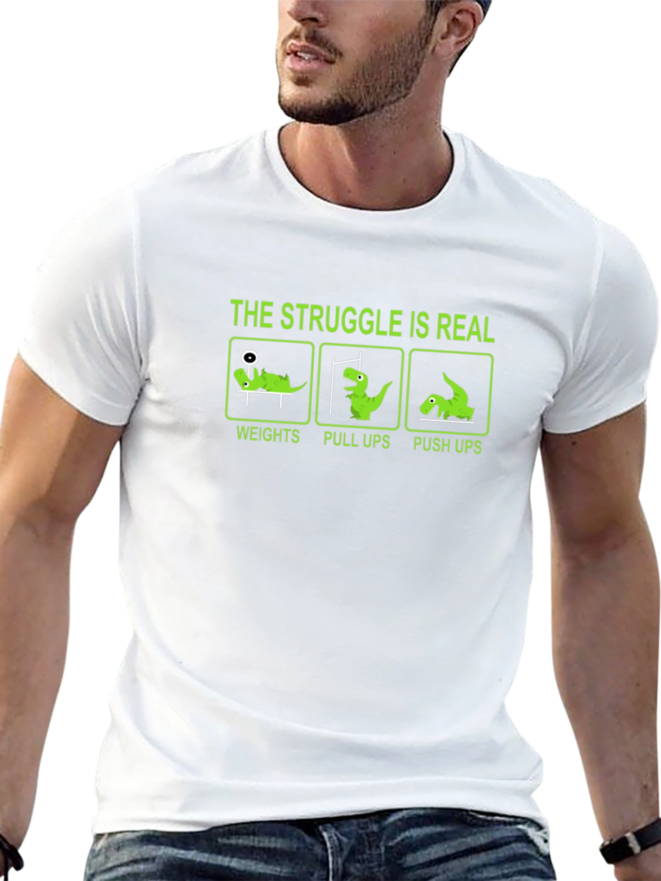 Struggle is Real Workout Dinosaur T-Shirt
