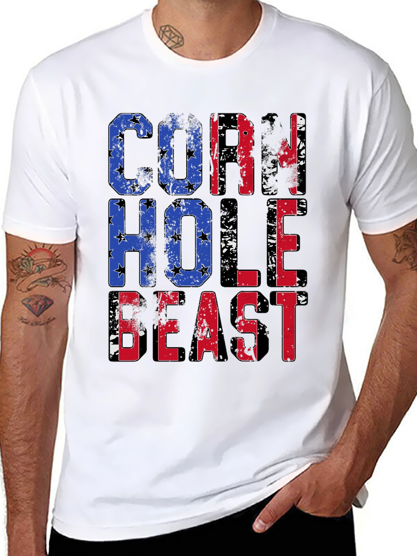 Cornhole Beast T-Shirt - Patriotic Design