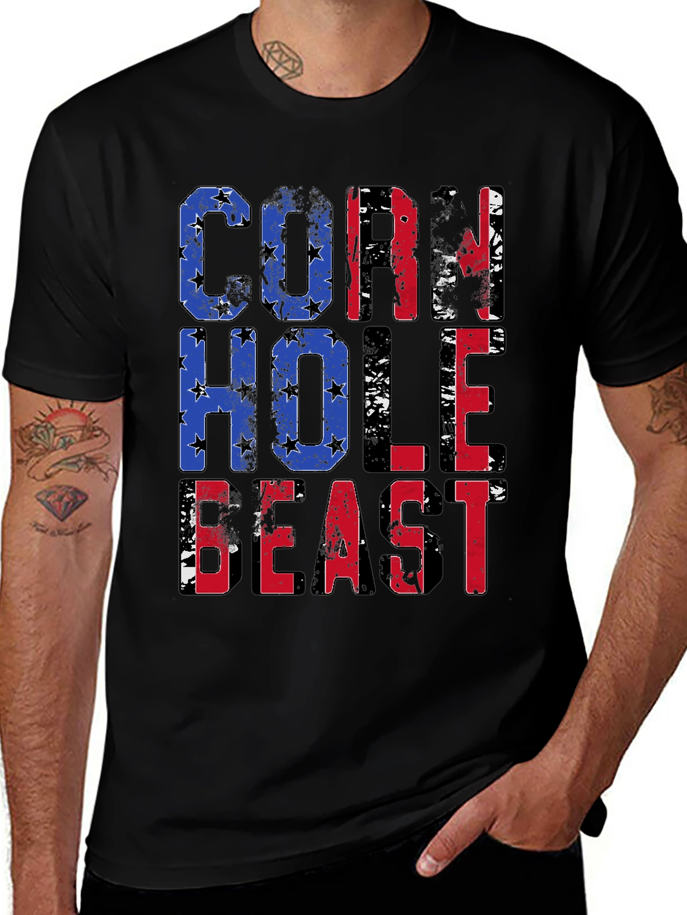 Cornhole Beast T-Shirt - Patriotic Design