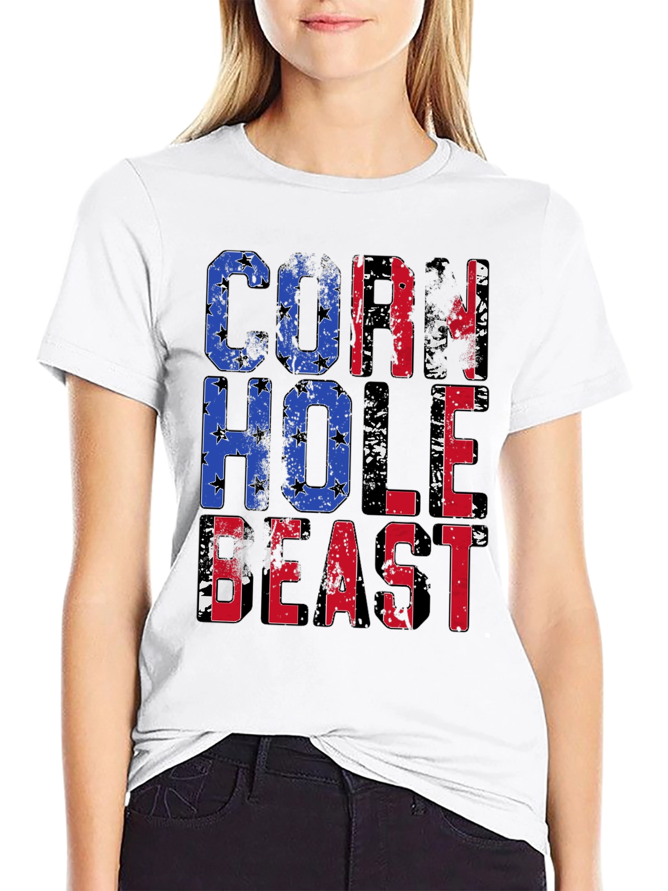 Cornhole Beast T-Shirt - Patriotic Design