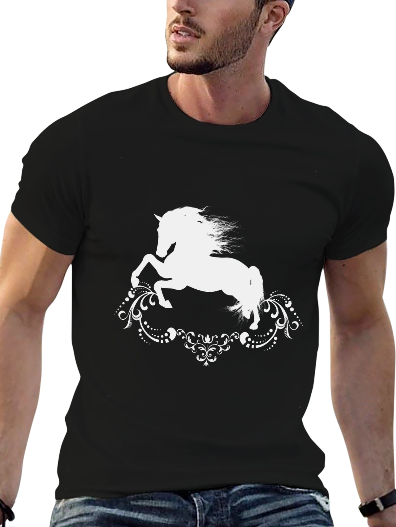 Black Horse Silhouette Graphic Tee