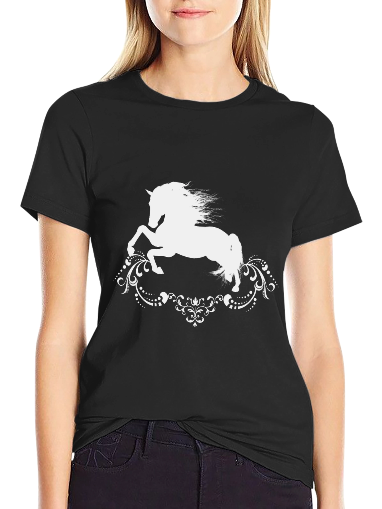 Black Horse Silhouette Graphic Tee