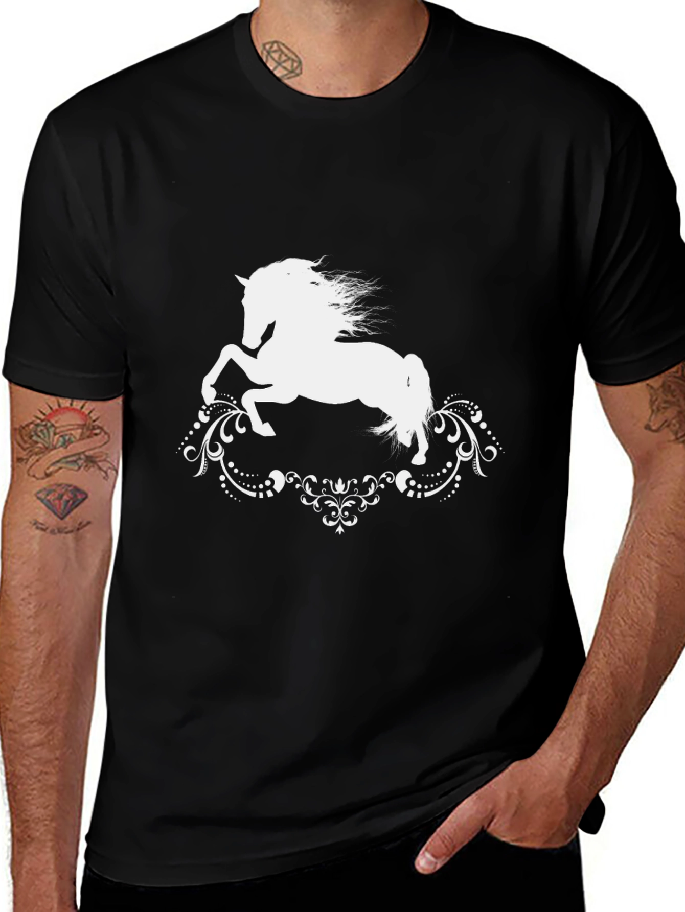 Black Horse Silhouette Graphic Tee