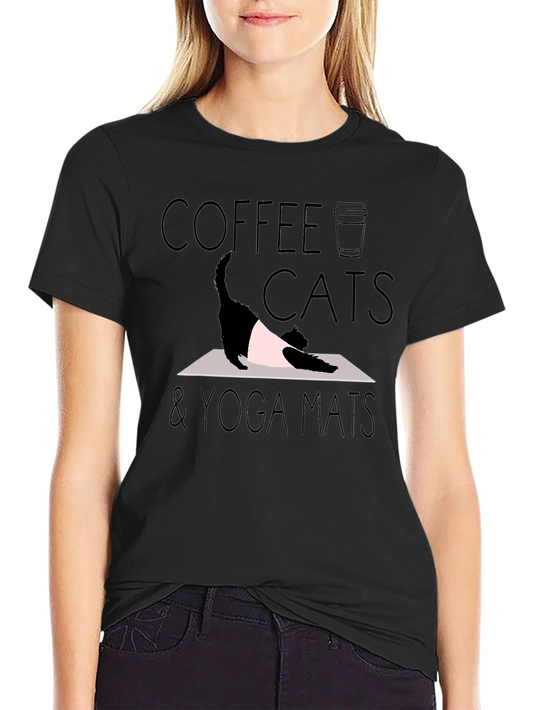 Coffee Cats & Yoga Mats T-Shirt